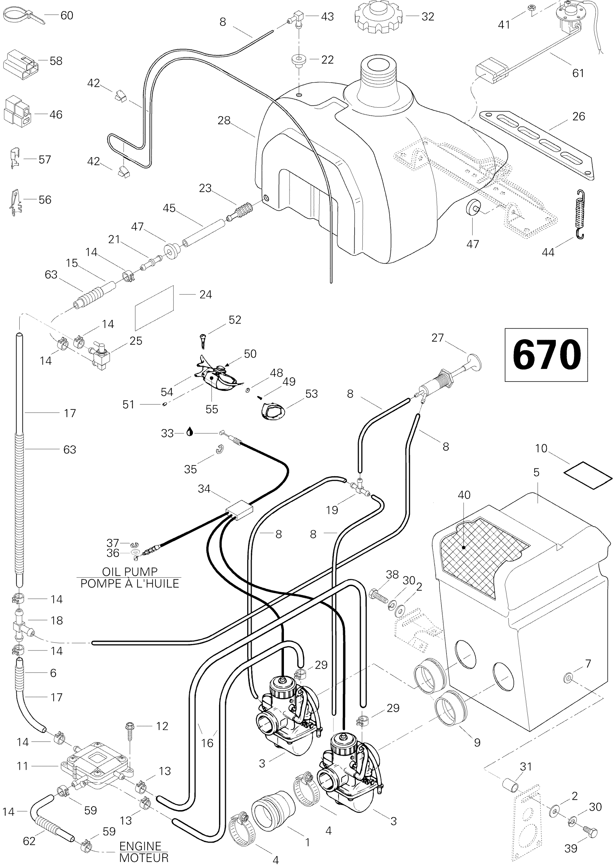 Схема узла: Fuel System 670SE