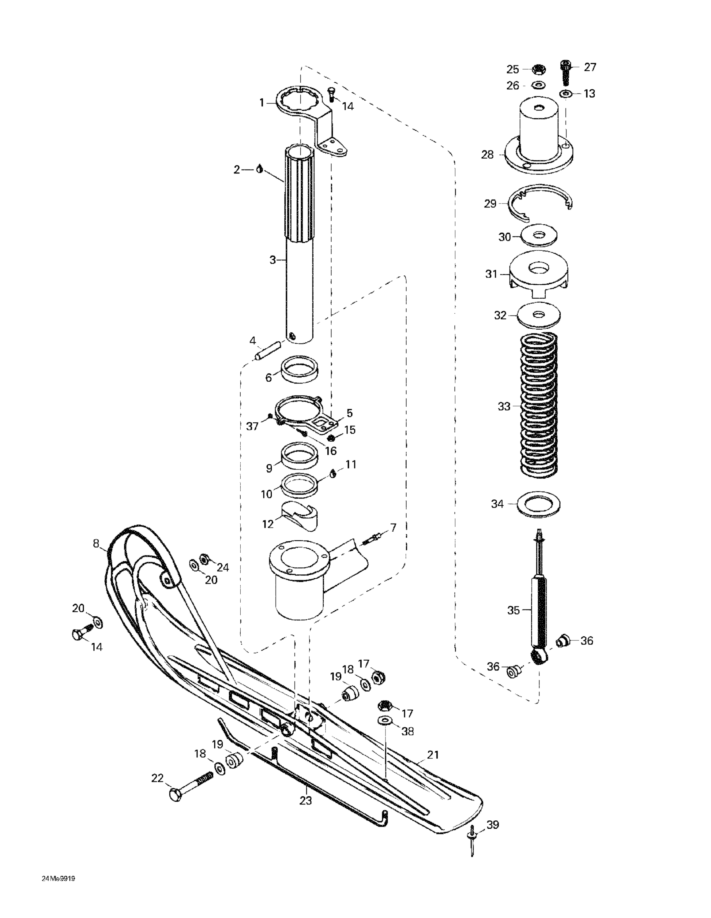 Схема узла: Front Suspension And Ski