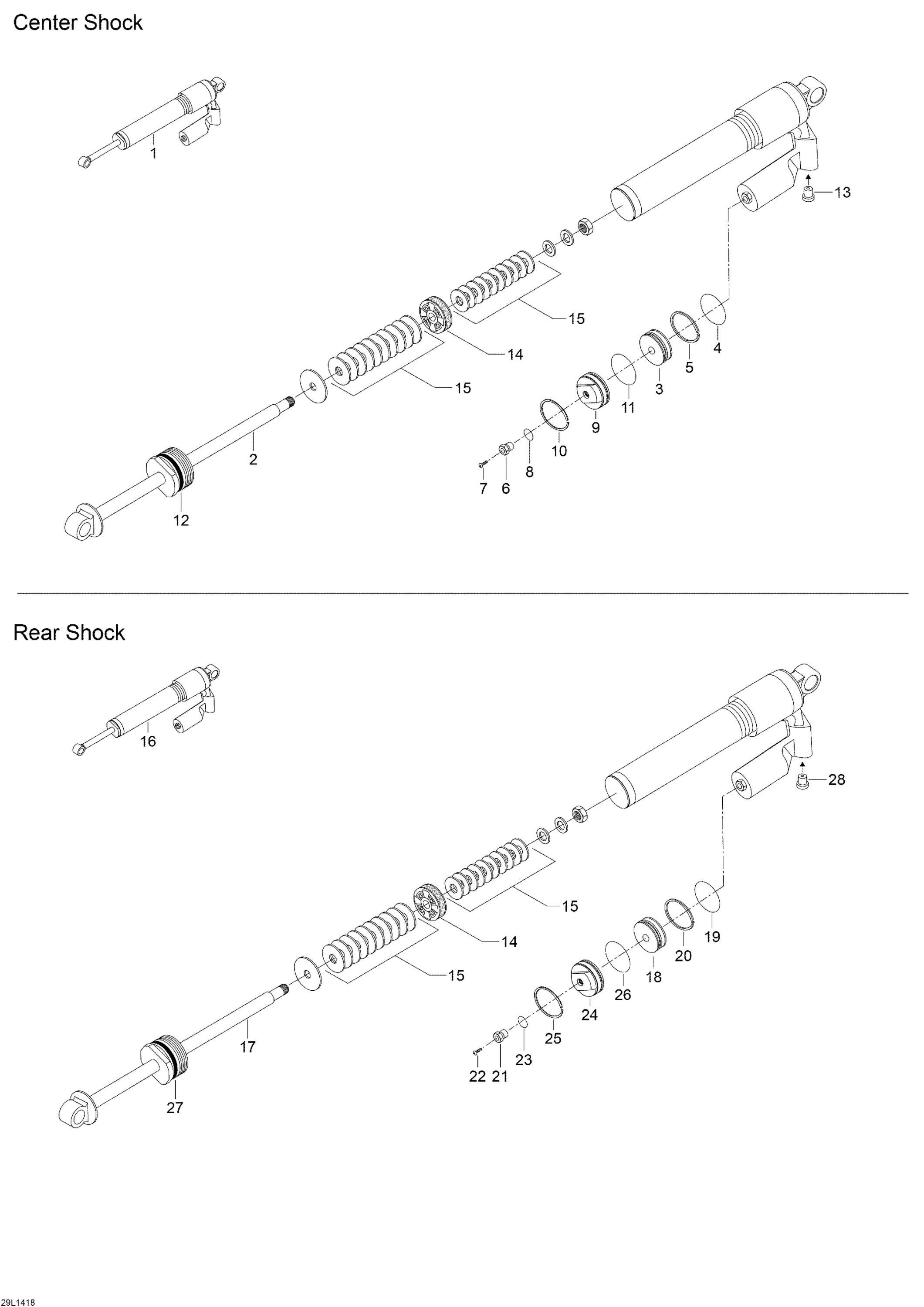 Схема узла: Rear Shocks