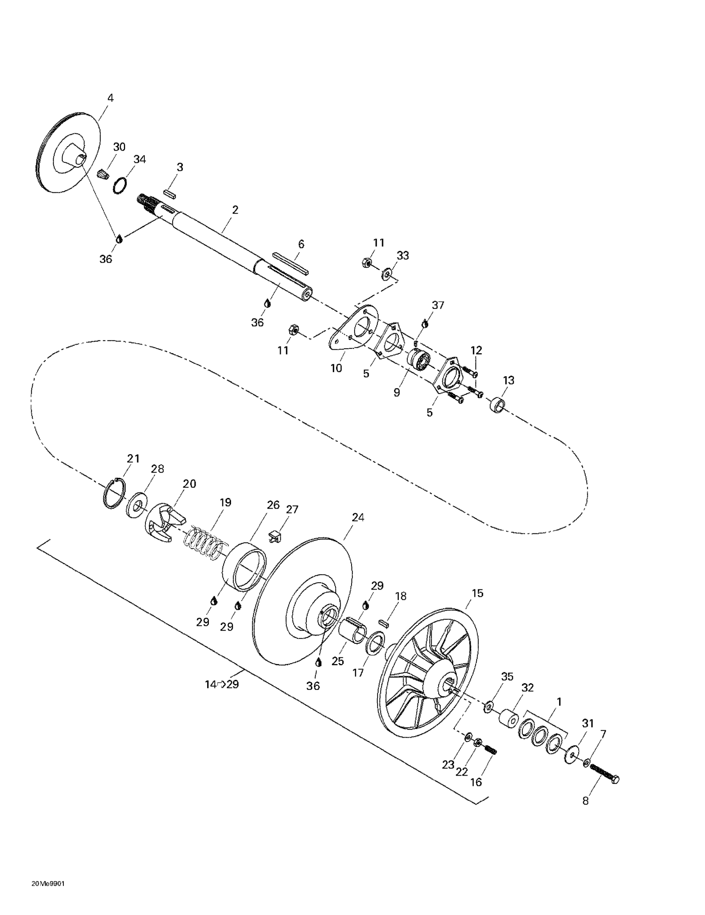 Схема узла: Driven Pulley