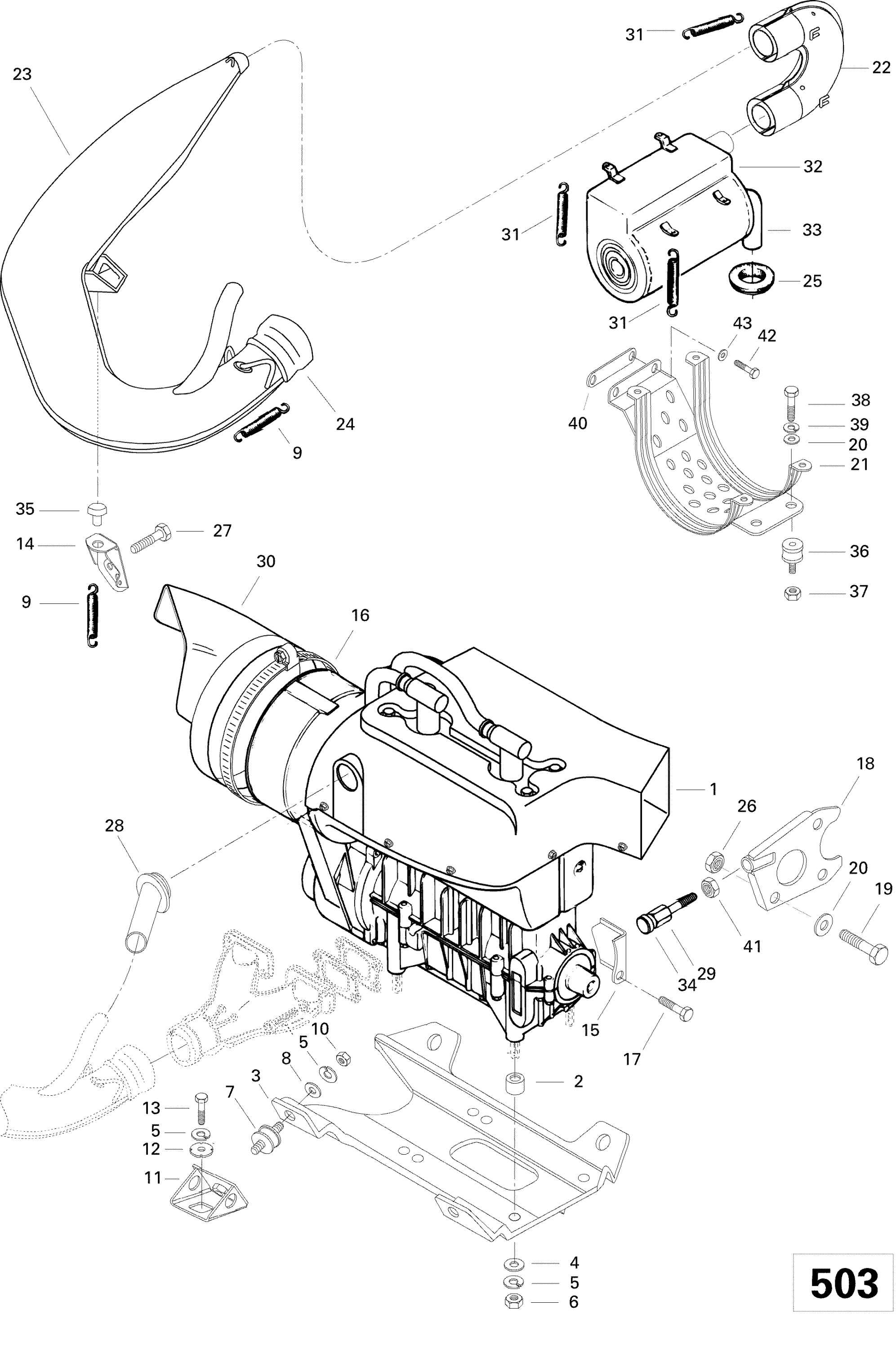 Схема узла: Engine And Engine Support 503