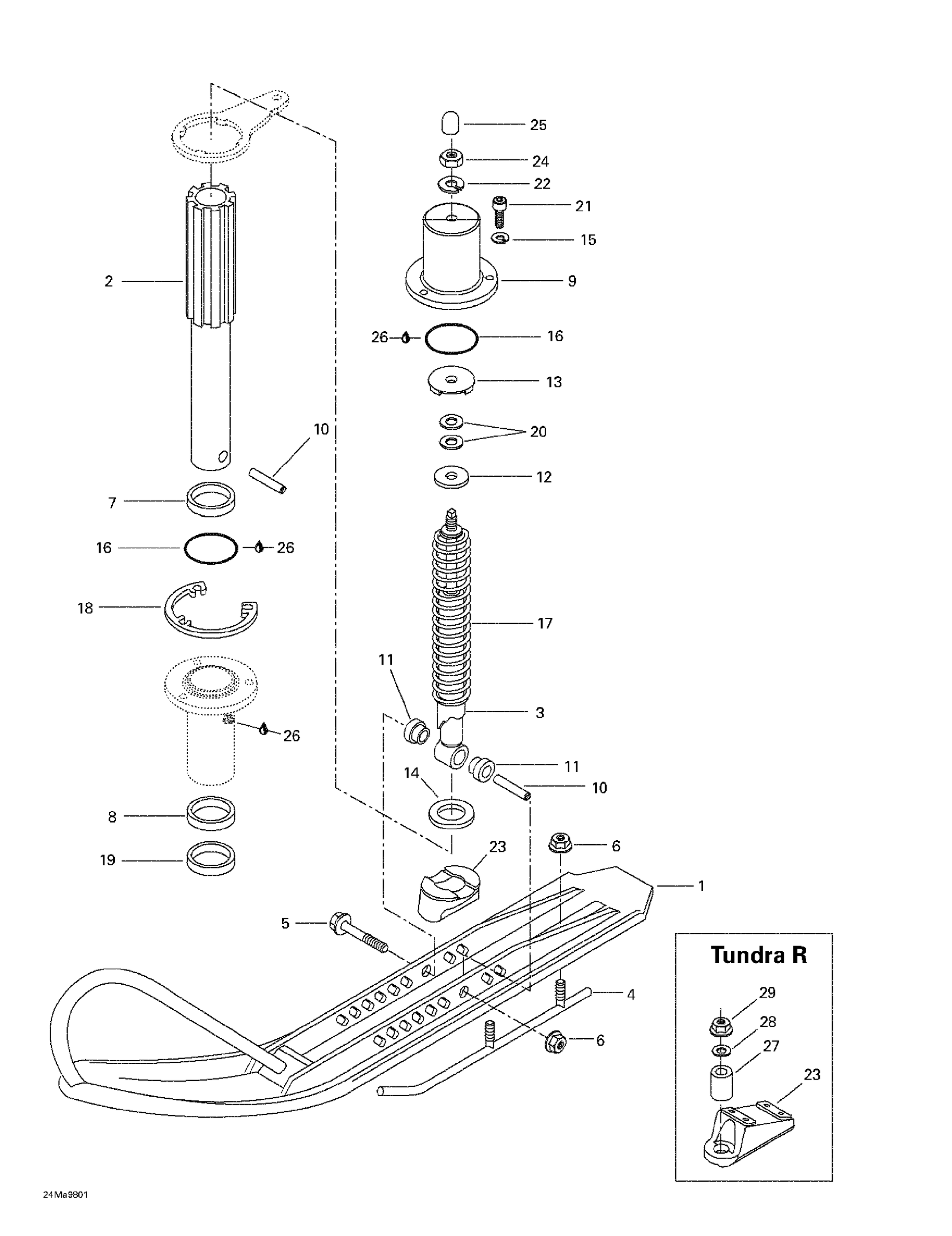 Схема узла: Front Suspension And Ski