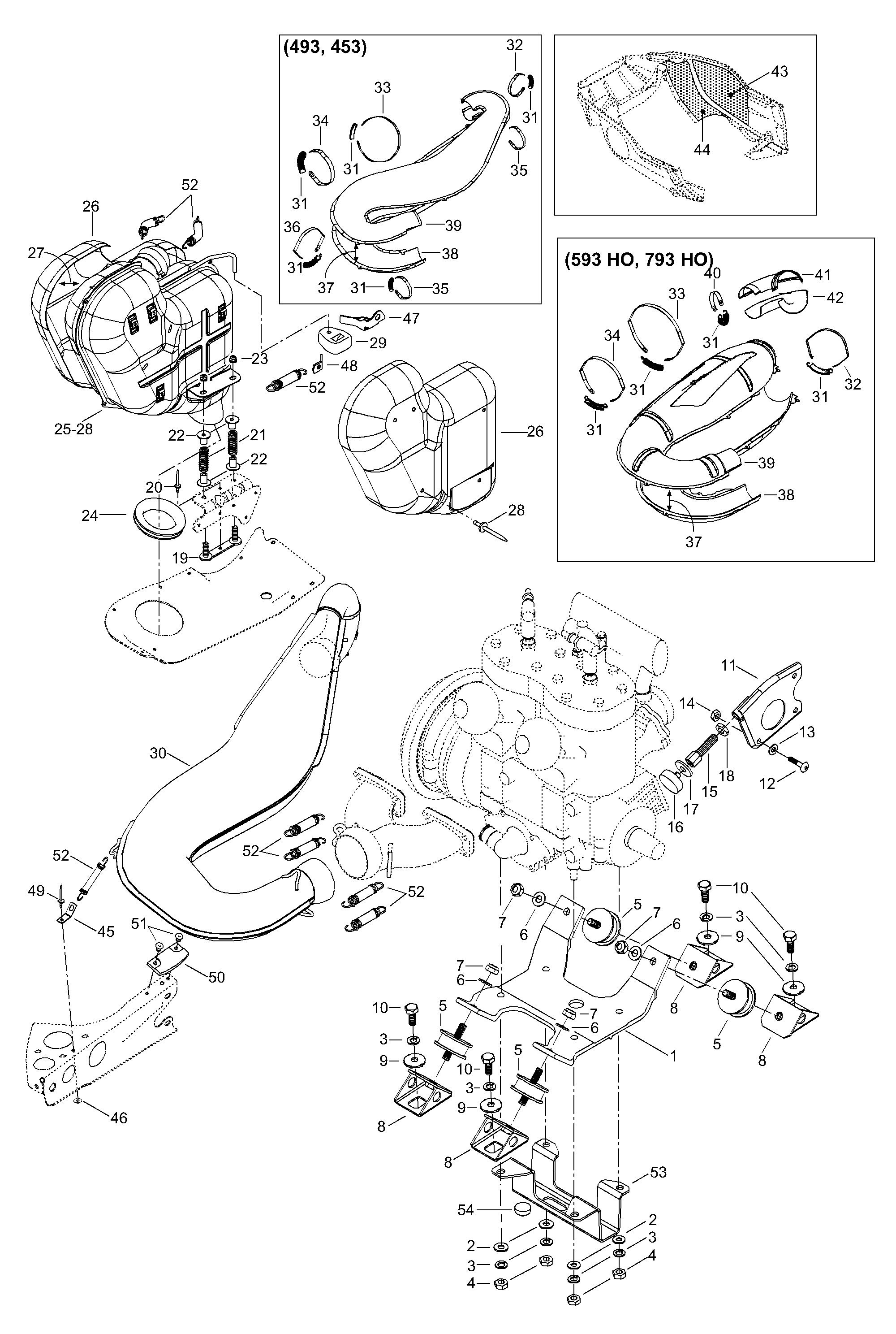 Схема узла: Engine Mount Plate/Muffler