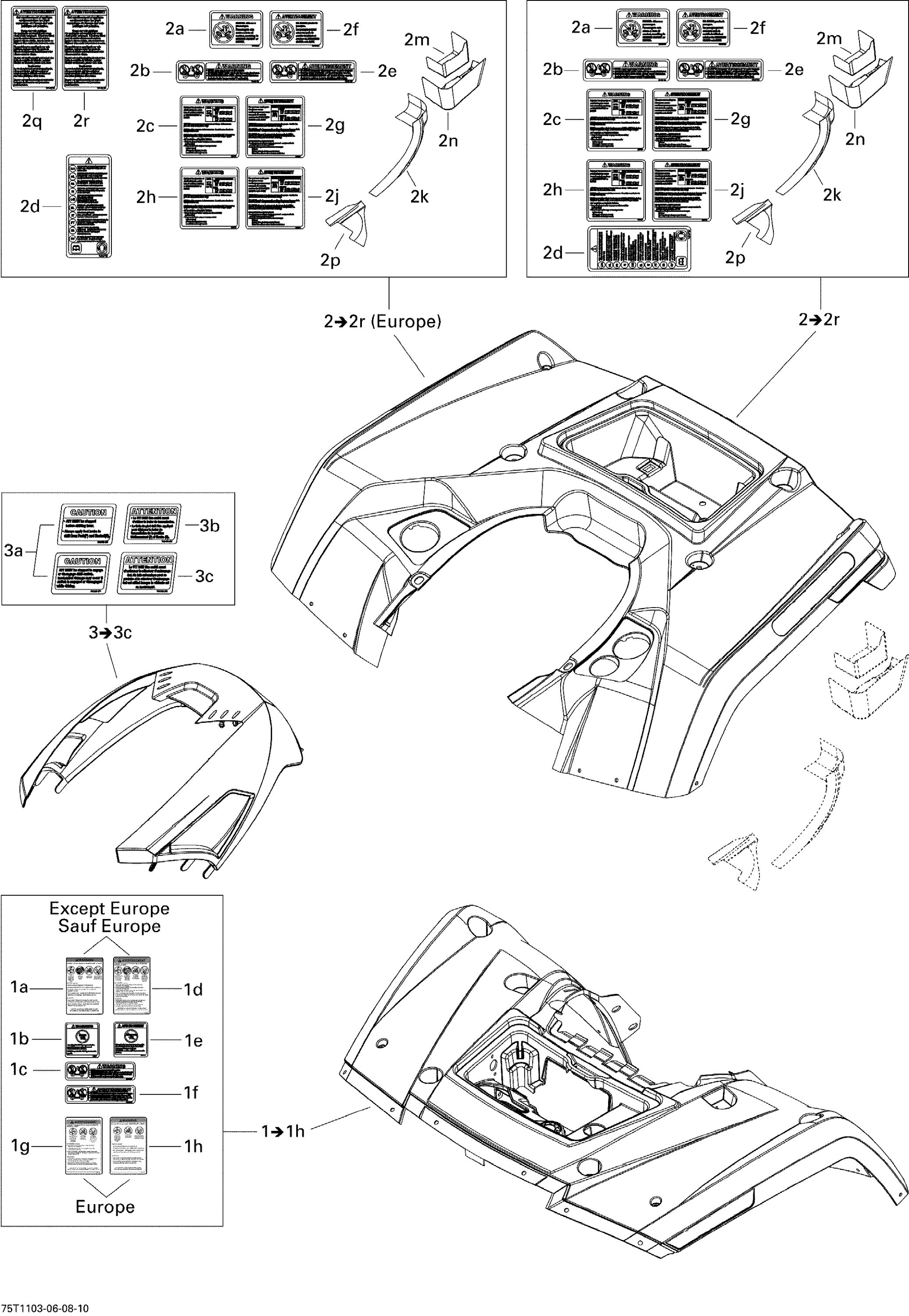 Схема узла: Fender And Central Panel Kit 500 EFI