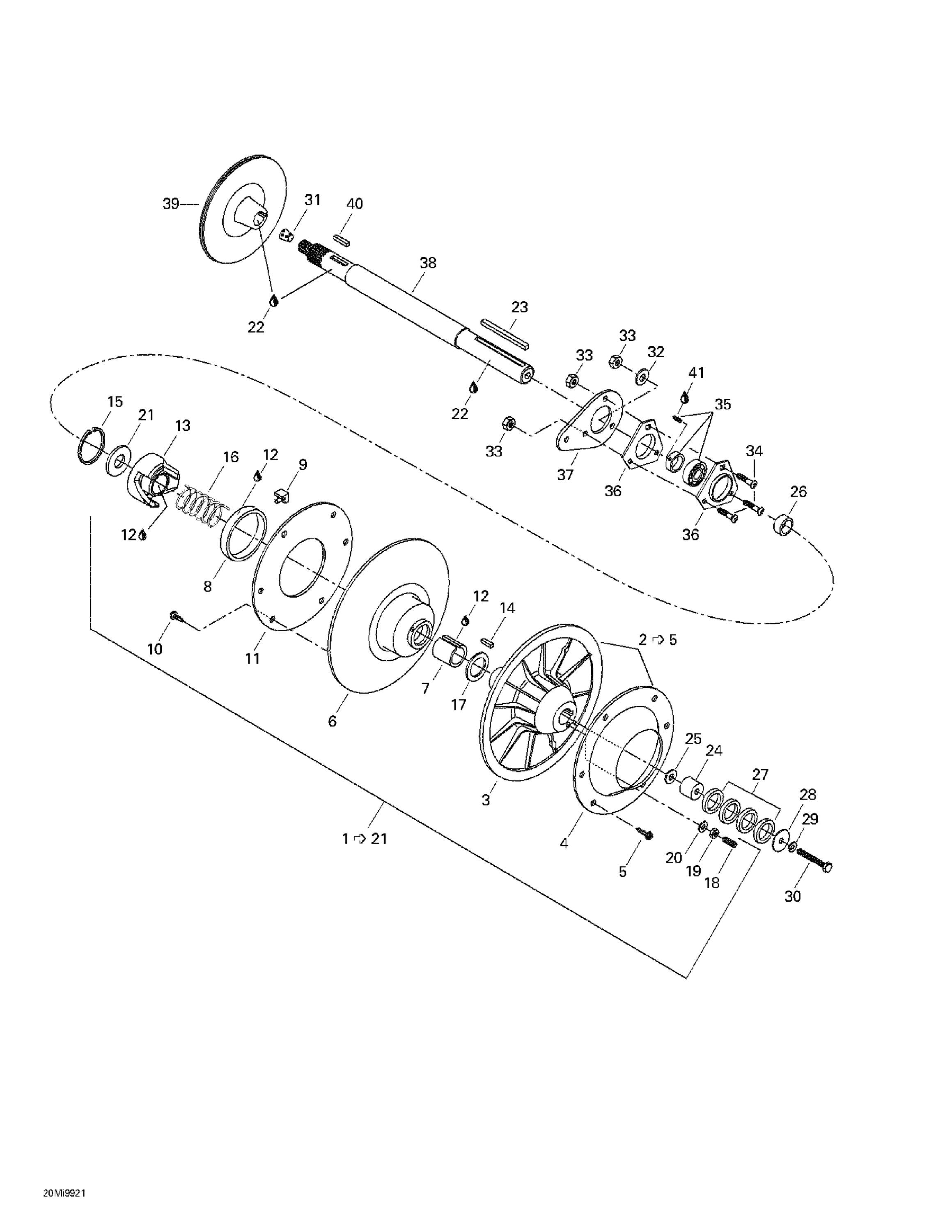 Схема узла: Driven Pulley