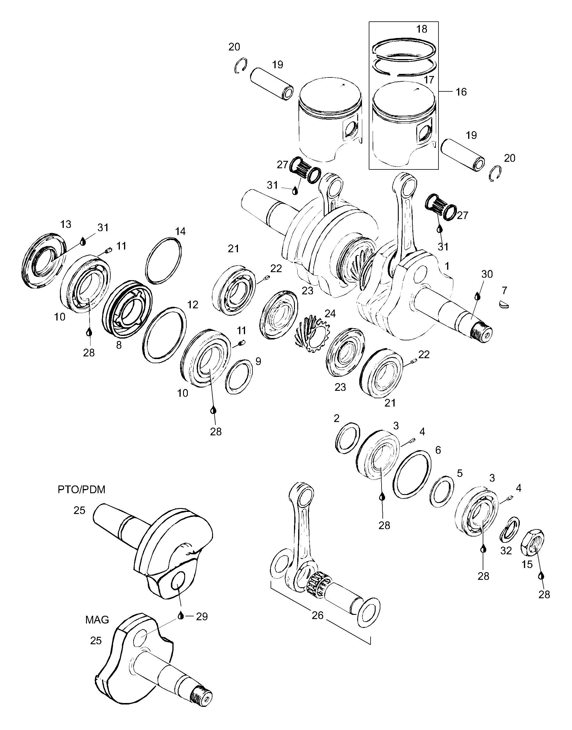 Схема узла: Crankshaft Assy