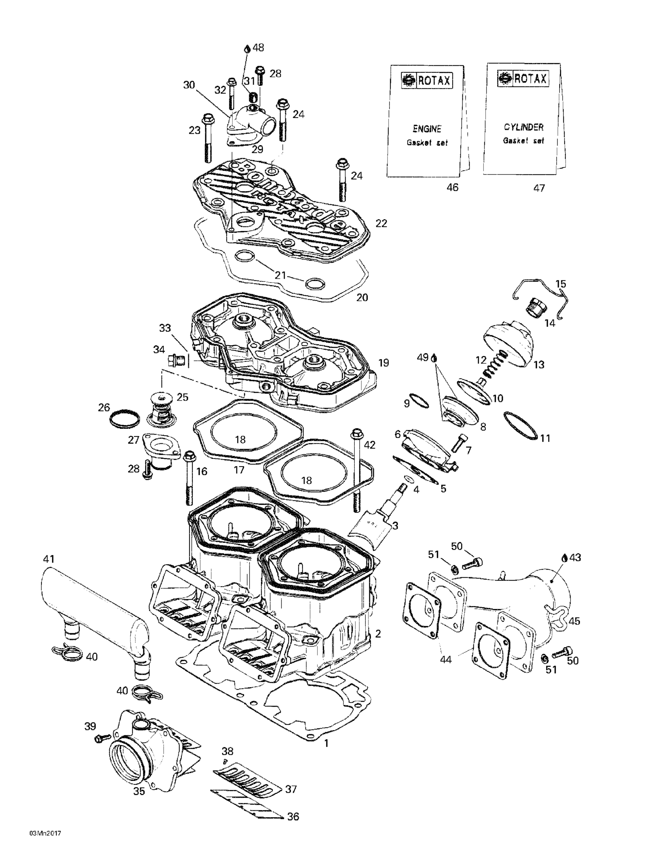 Схема узла: Cylinder, Exhaust Manifold
