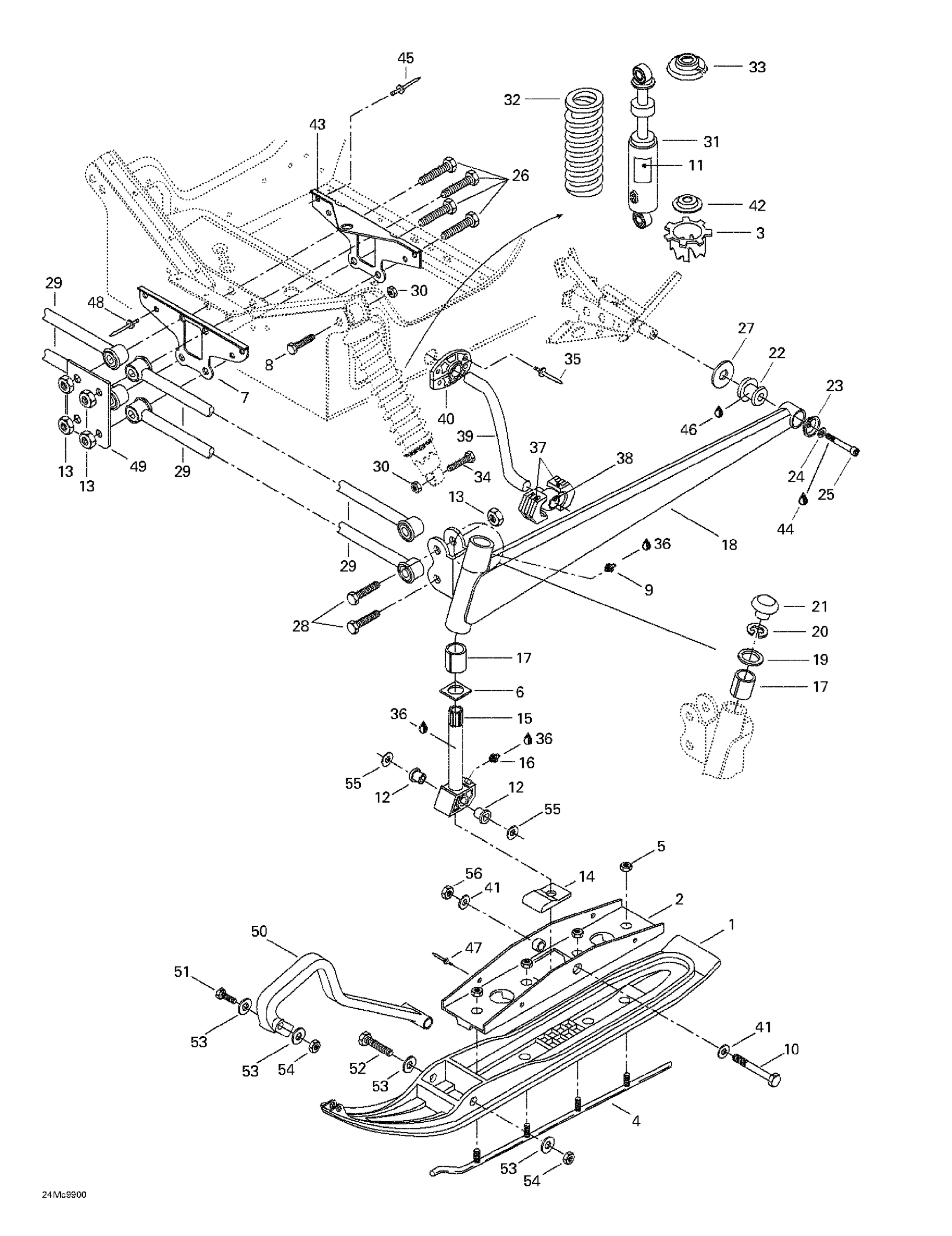 Схема узла: Front Suspension And Ski