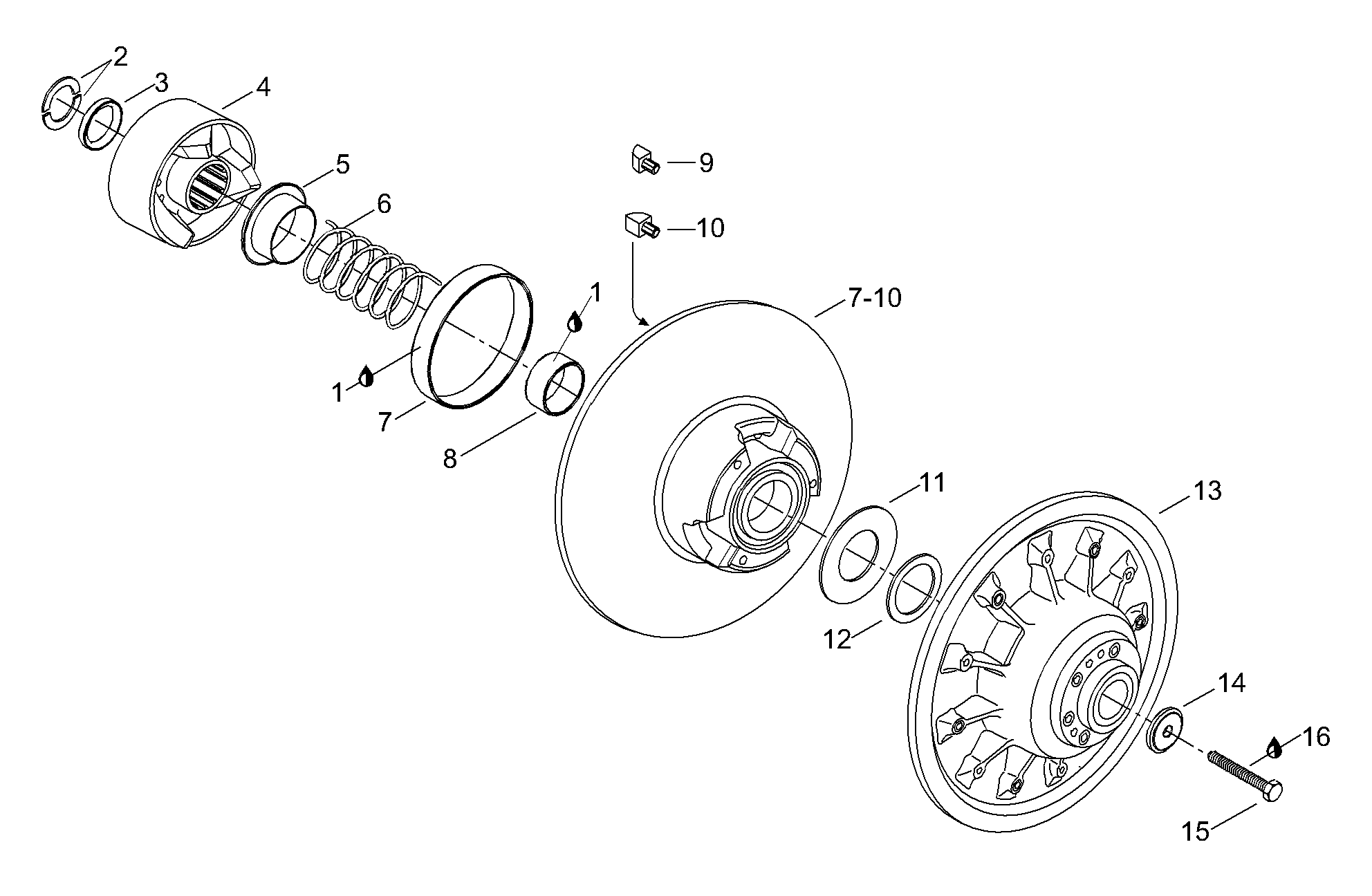 Схема узла: Driven Pulley
