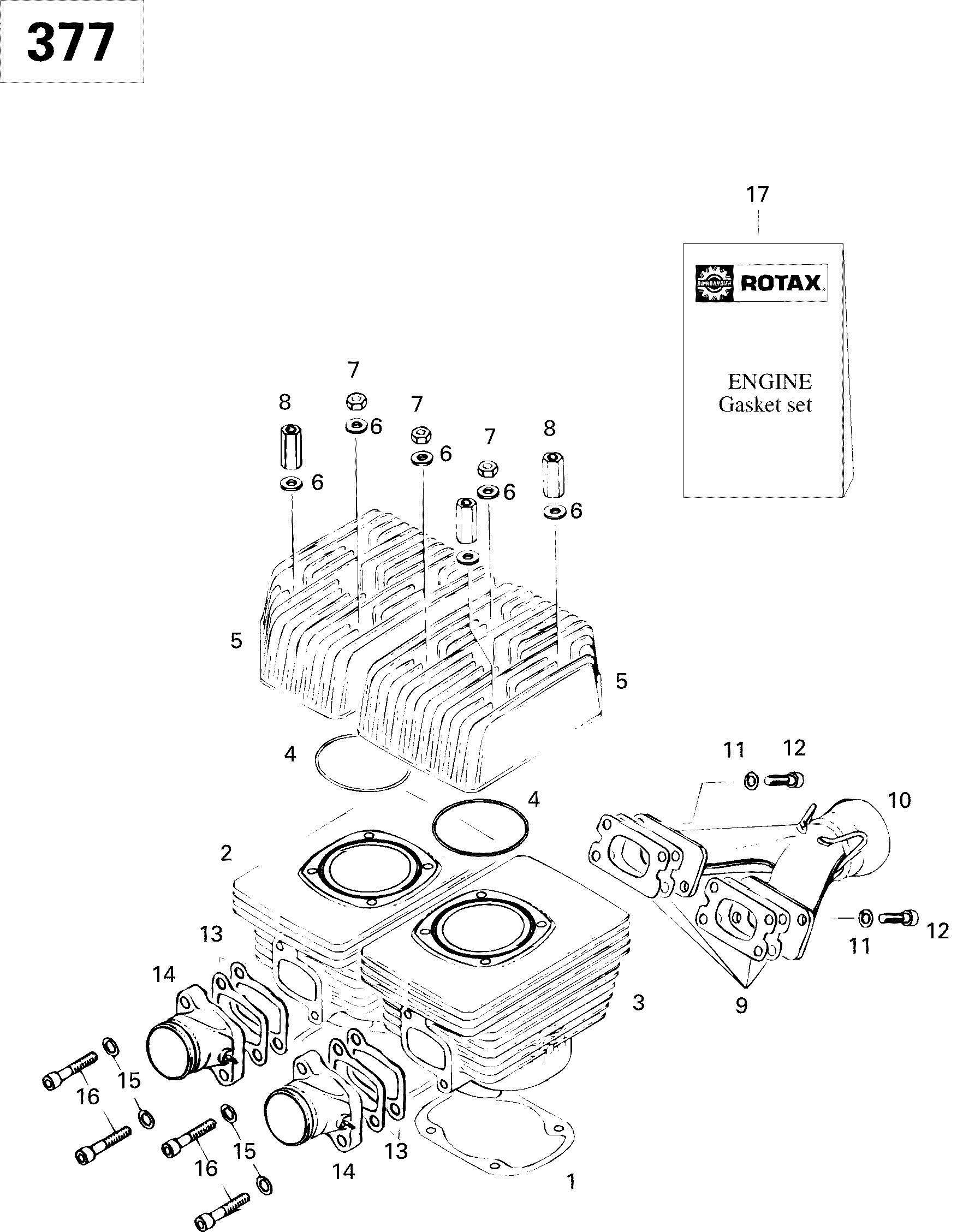 Cylinder And Exhaust Manifold 377