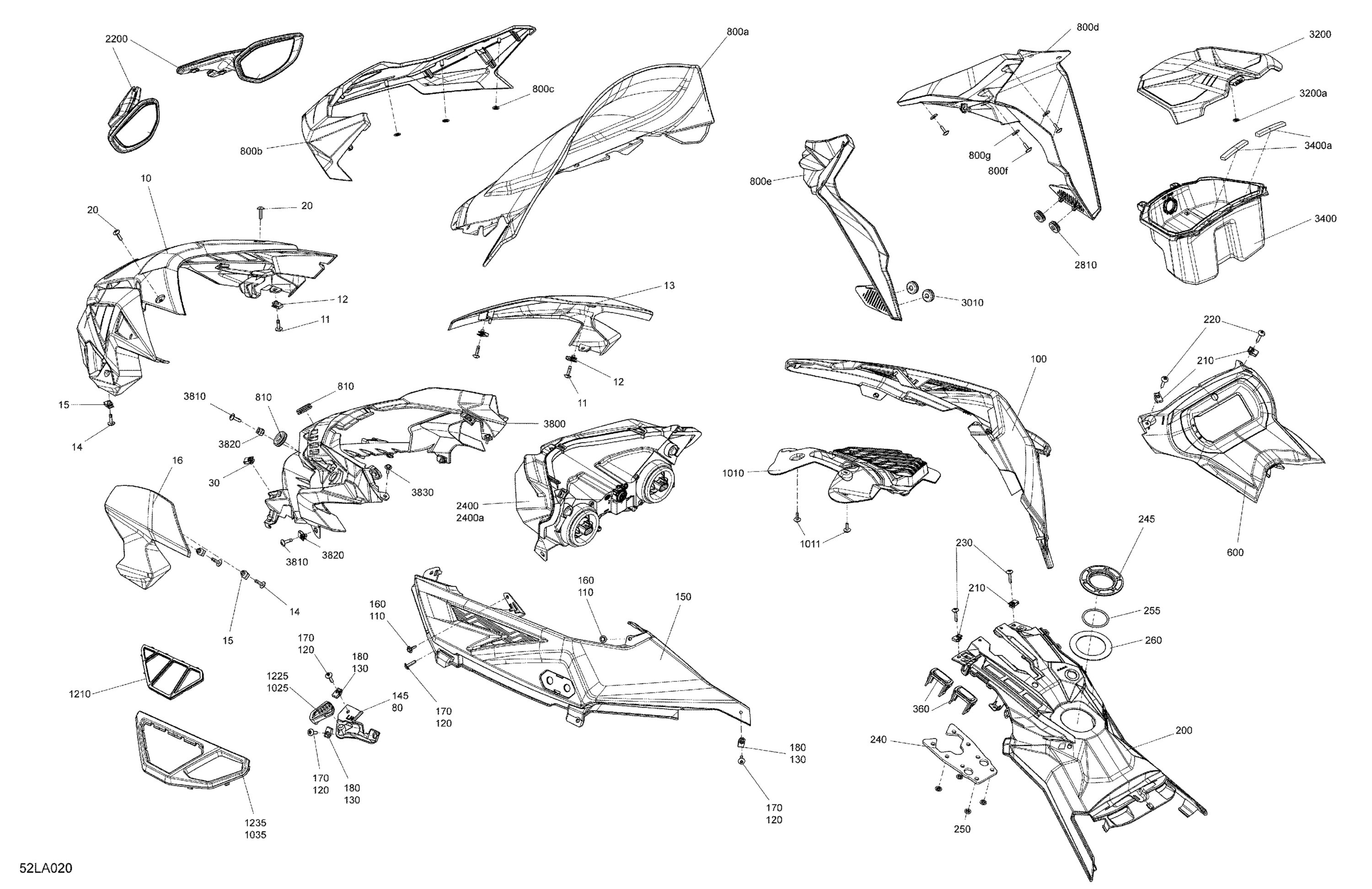Схема узла: Body - Hood Section and WindShield
