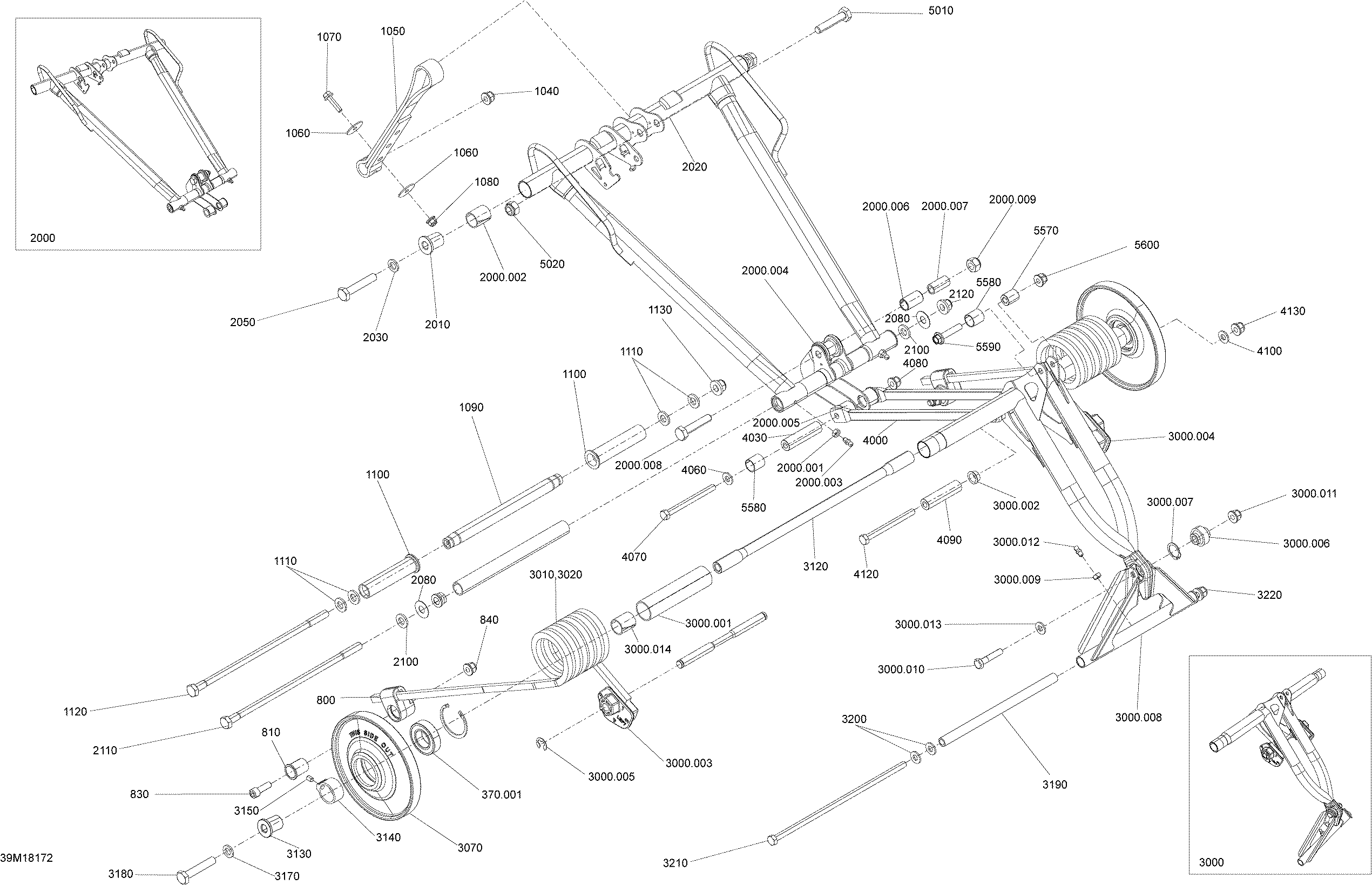 Схема узла: Rear Suspension Renegade - 600HO E-TEC - Package BackCountry - Superior