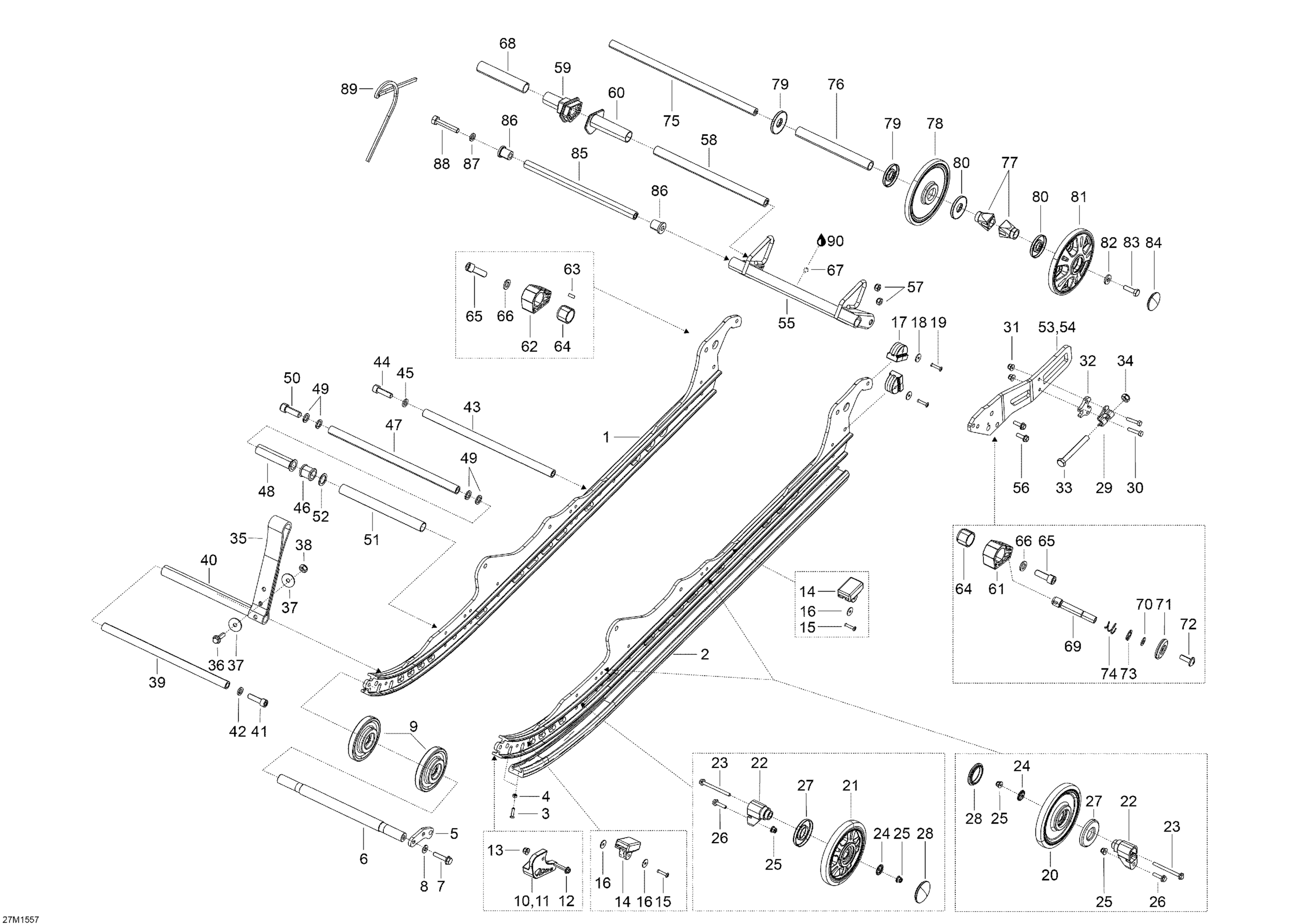 Схема узла: Rear Suspension A _27M1548