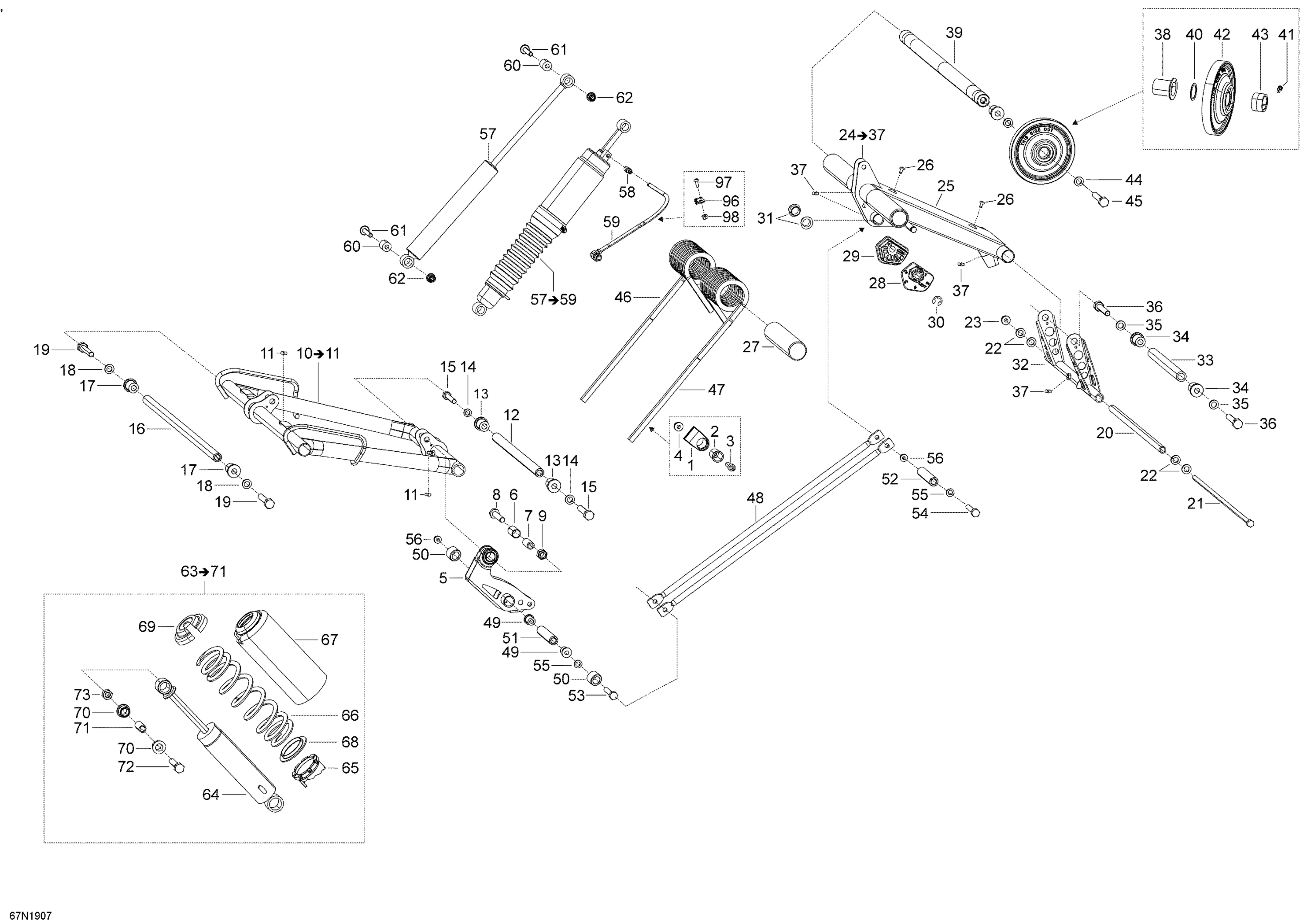Схема узла: Rear Suspension - Upper Section - LE