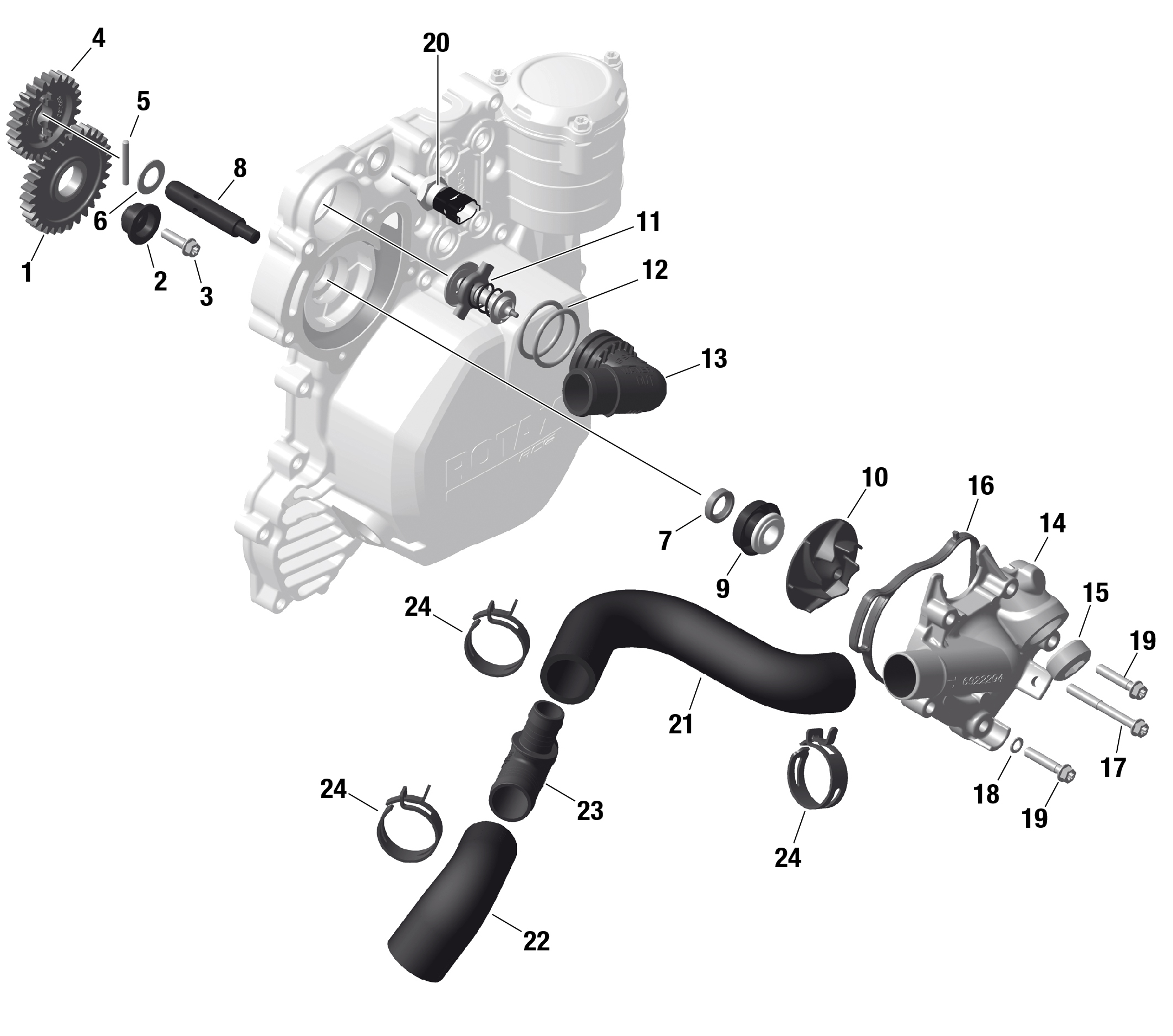 Схема узла: ROTAX - Engine Cooling