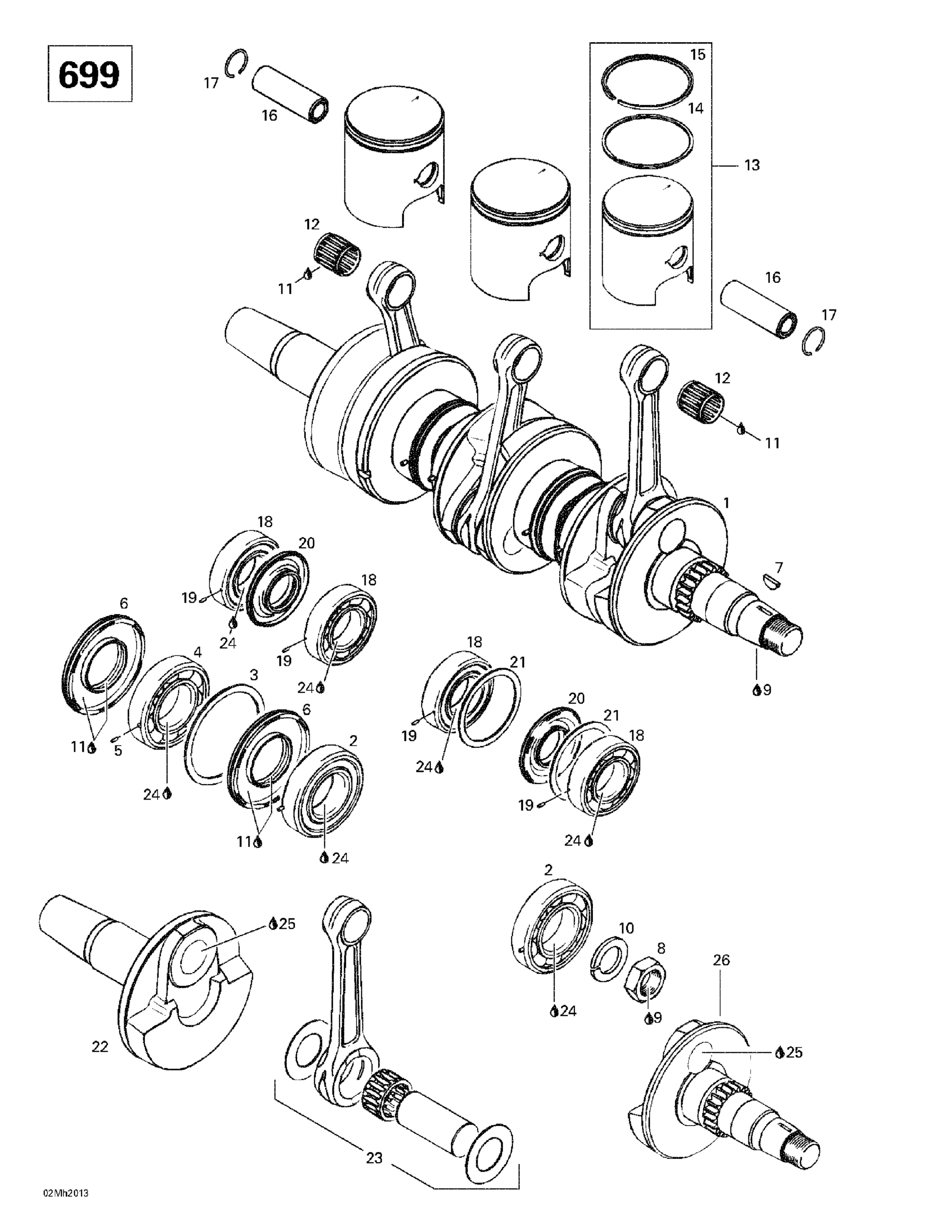 Схема узла: Crankshaft And Pistons