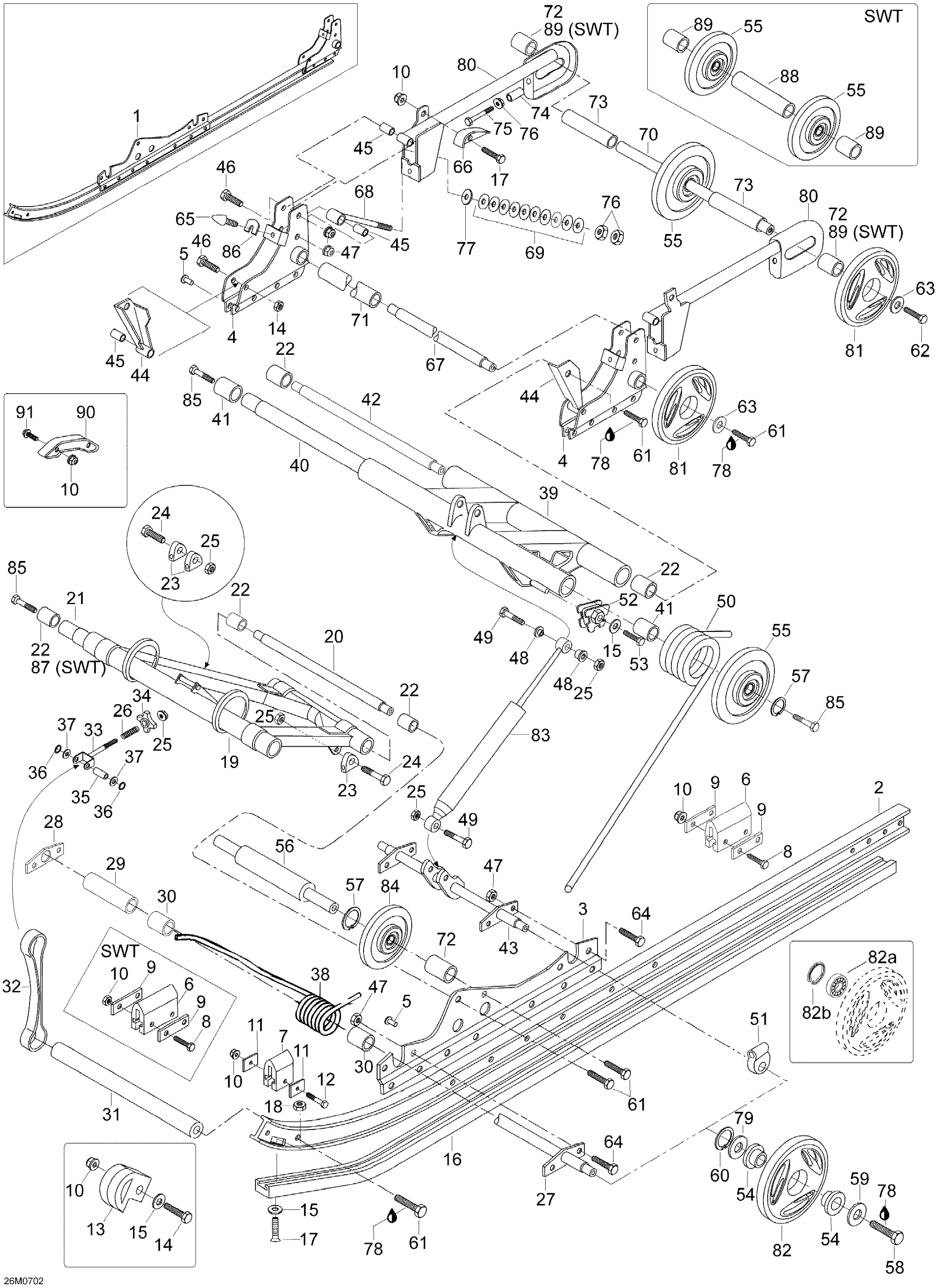 Схема узла: Rear Suspension WT 550