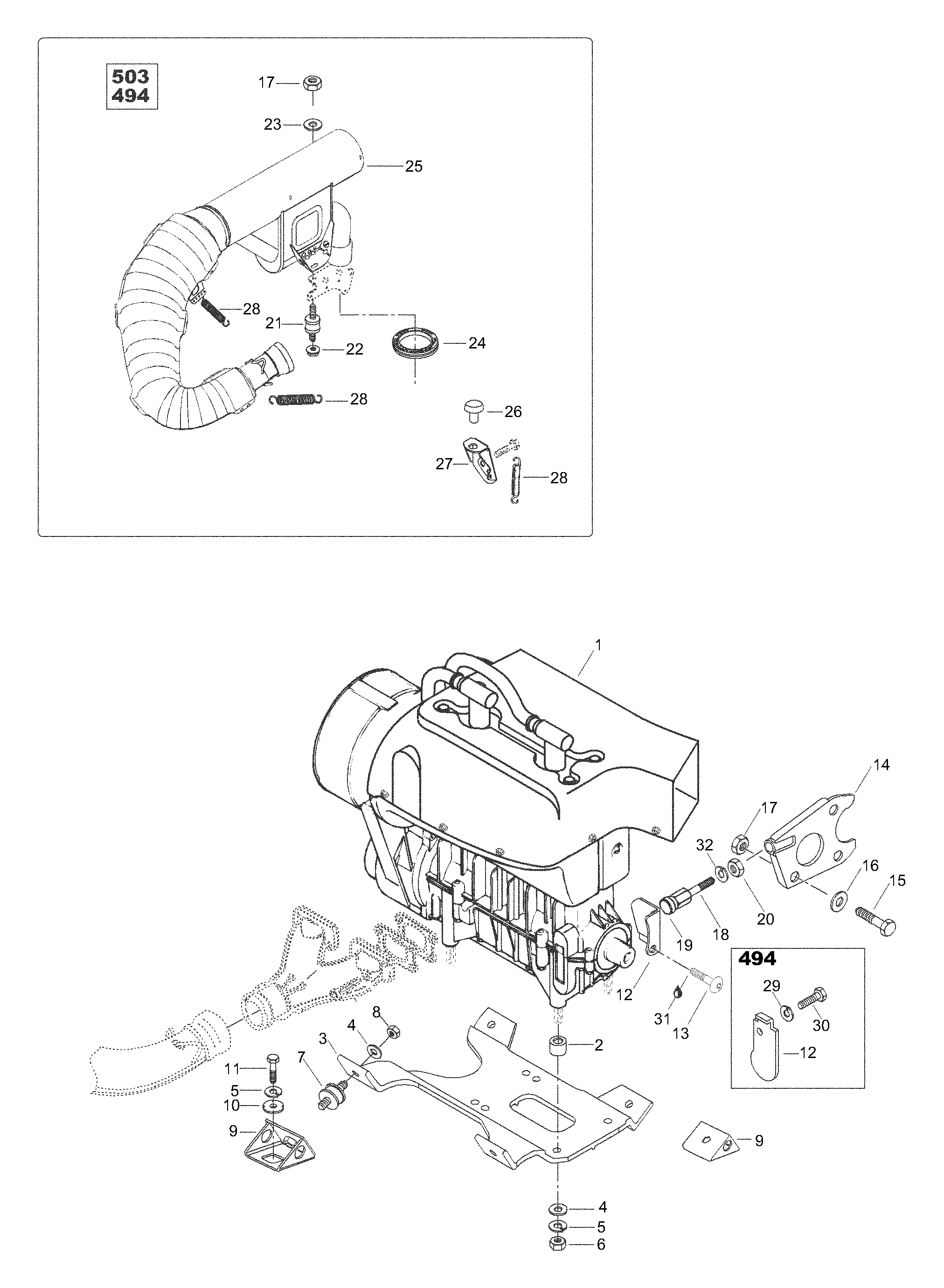 Engine Mount Plate/Muffler