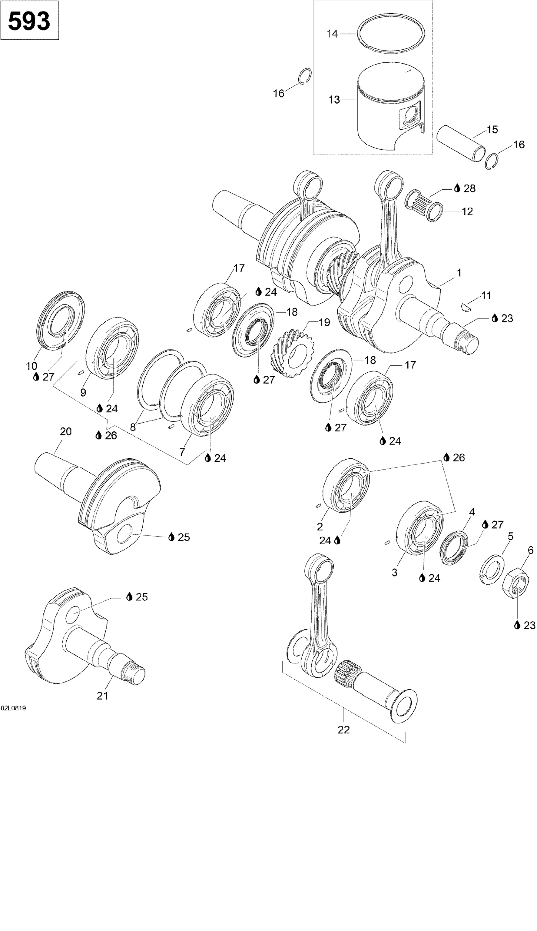 Схема узла: Crankshaft 593