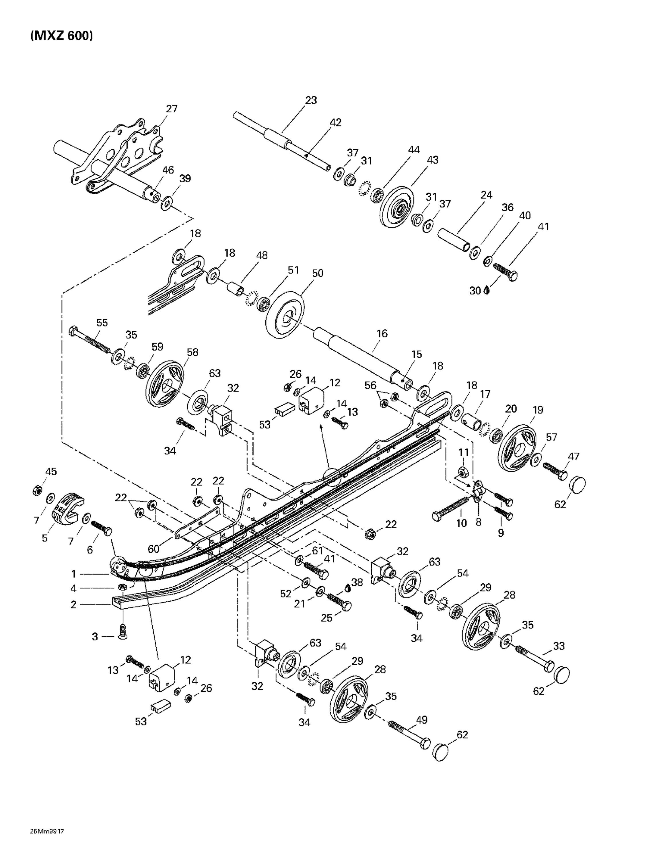 Схема узла: Rear Suspension (MX Z 600)