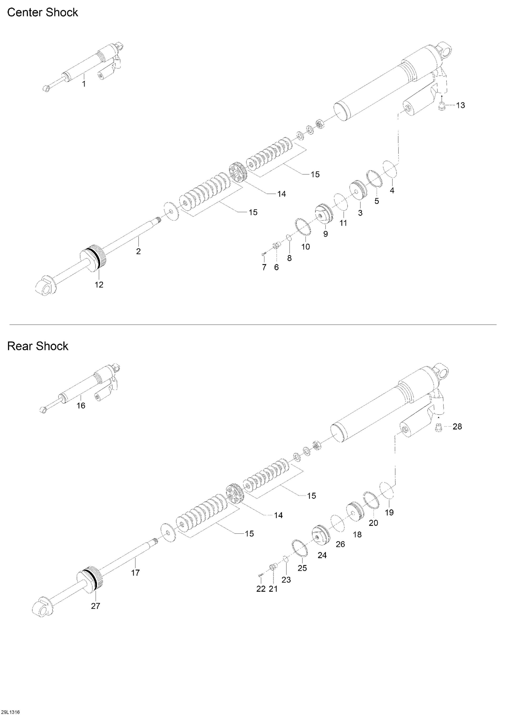 Схема узла: Rear Shocks