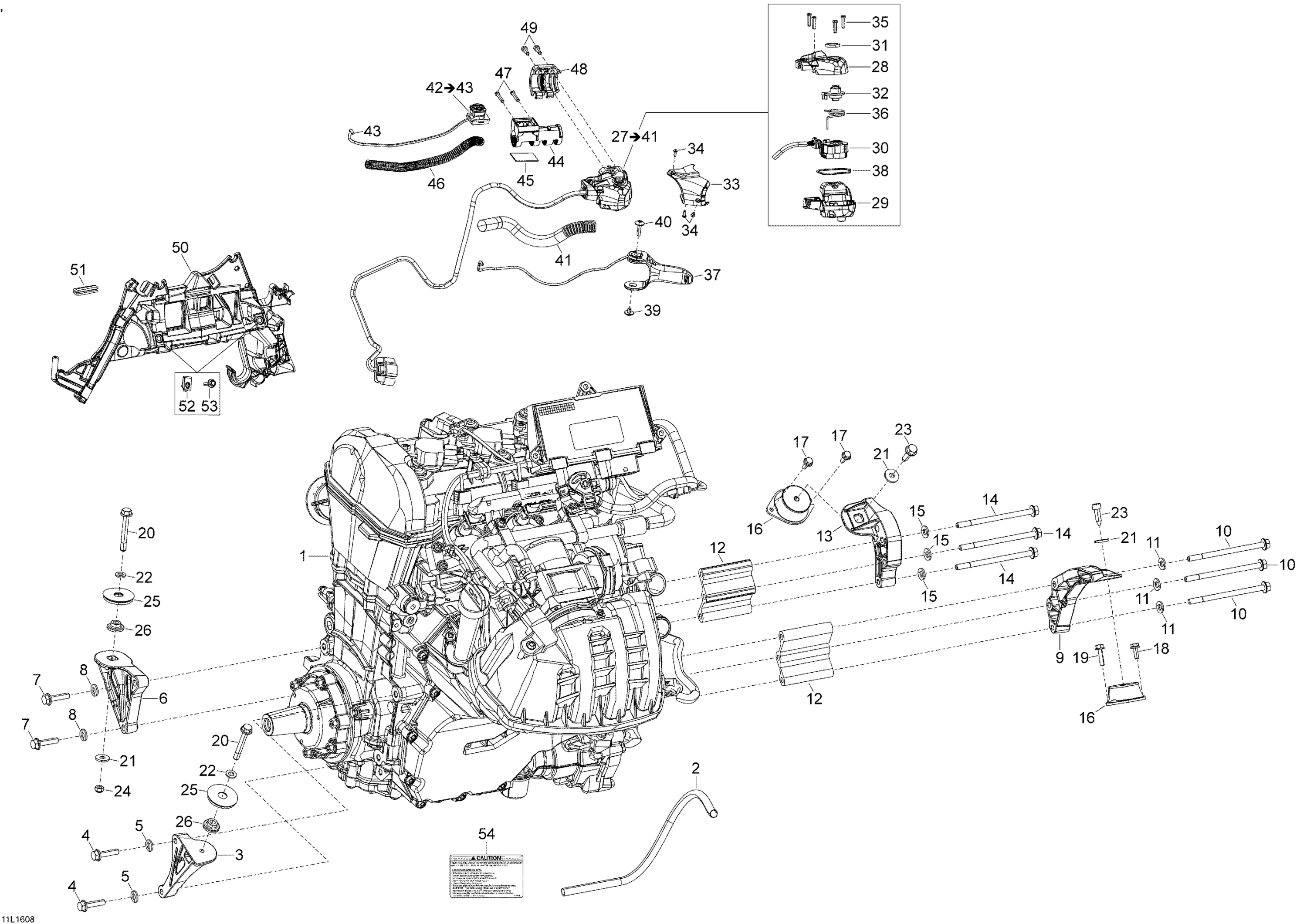 Схема узла: Engine And Engine Support 900 ACE