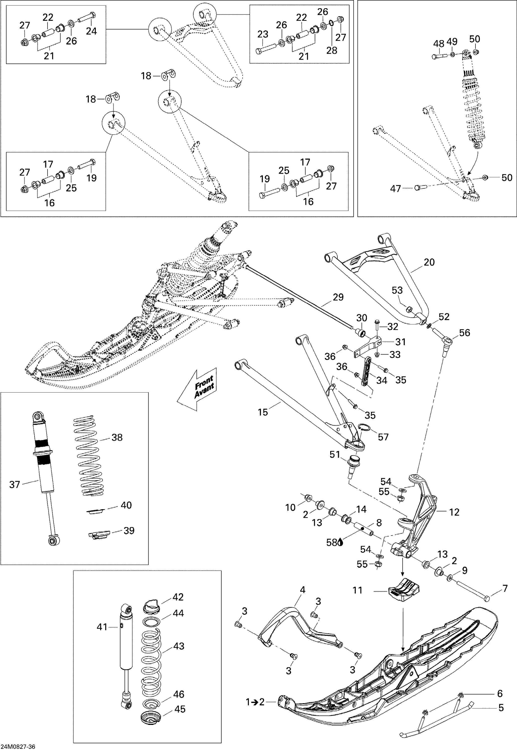Схема узла: Front Suspension And Ski