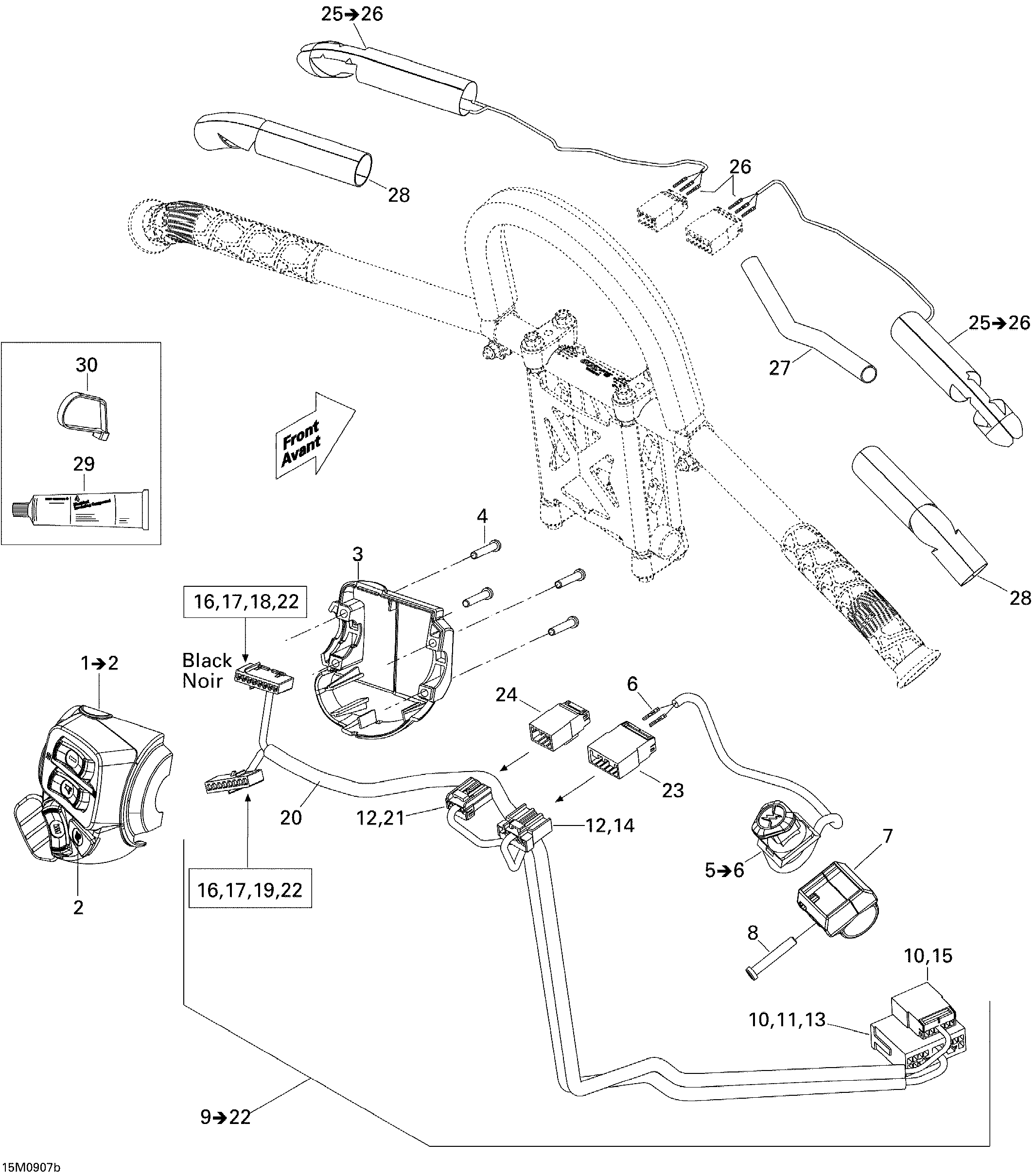 Схема узла: Steering Wiring Harness 800R Renegade X