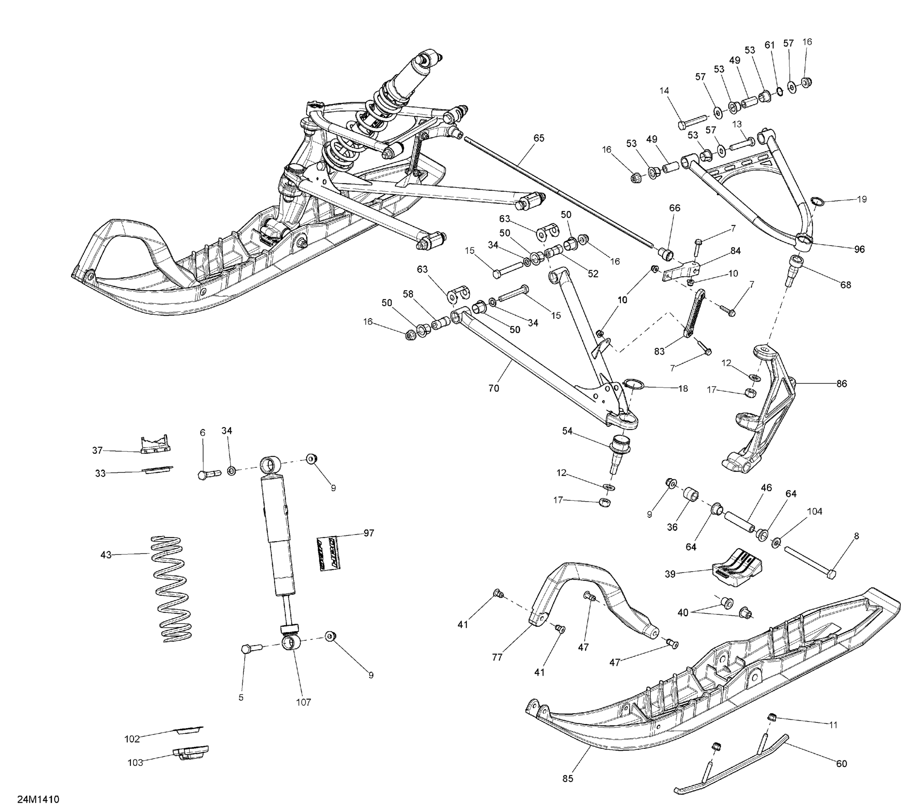 Схема узла: Front Suspension And Ski