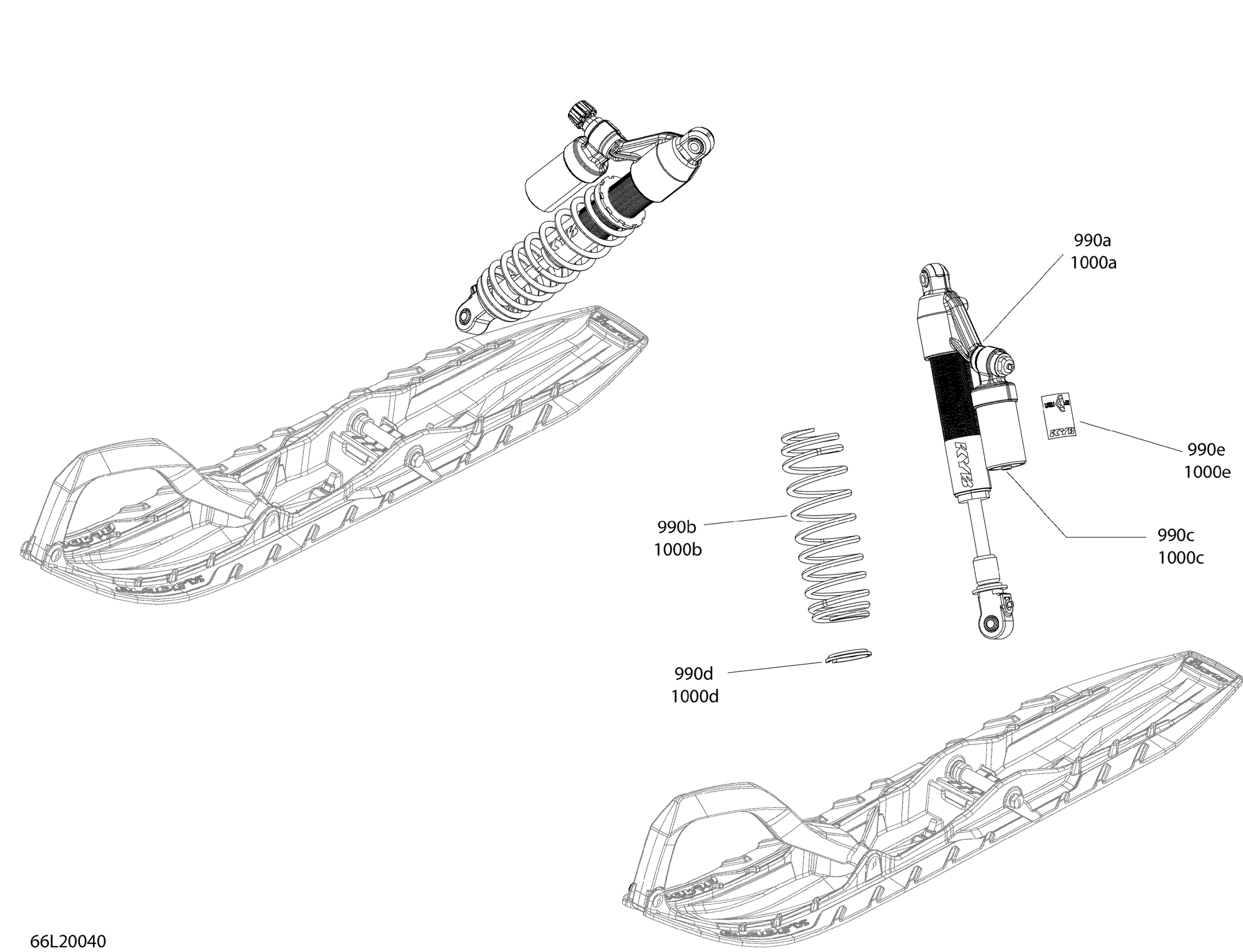 Схема узла: Suspension, Front - Shocks - Racing