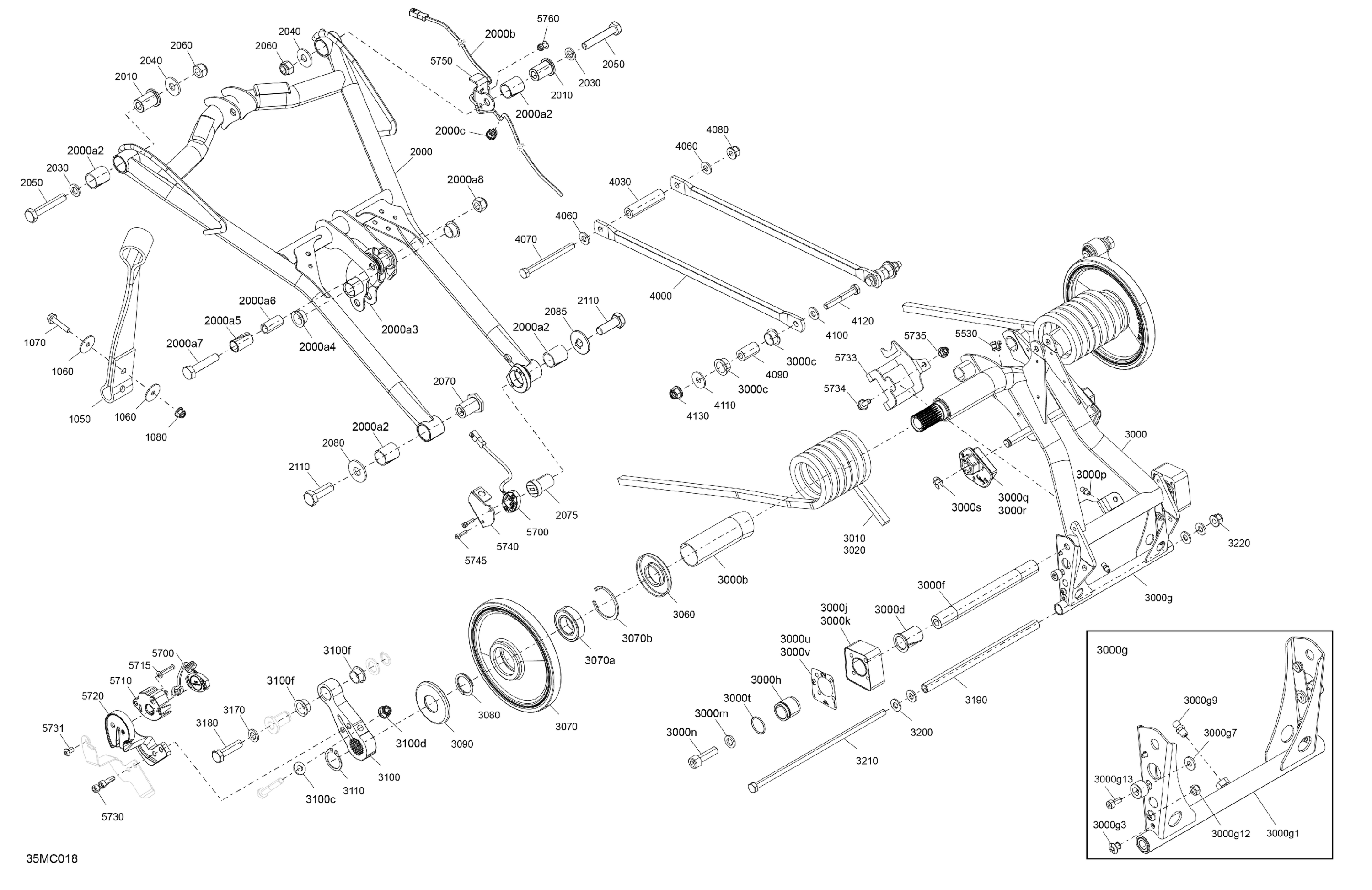 Схема узла: Suspension - Rear - Upper Section