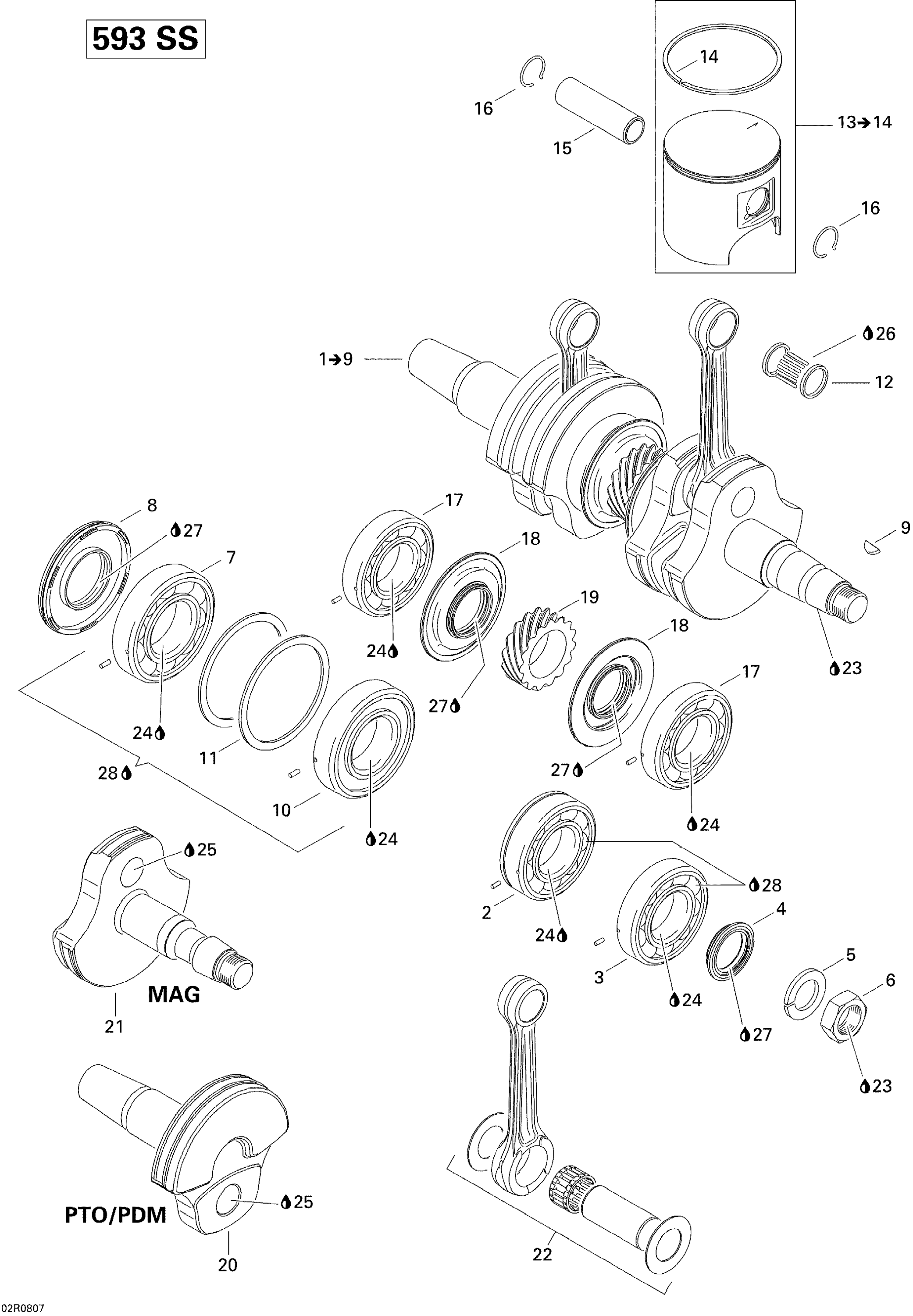 Схема узла: Crankshaft And Pistons