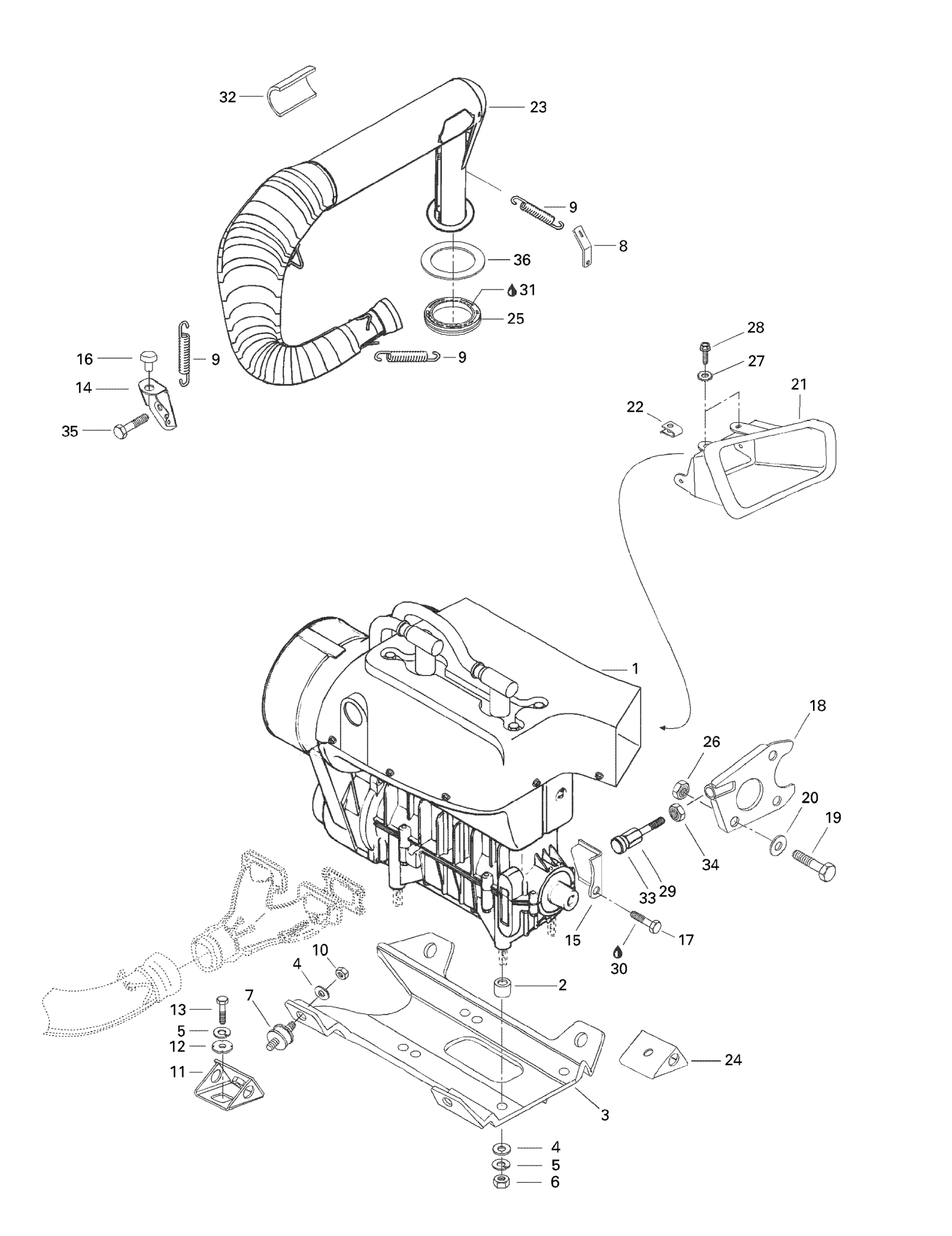 Схема узла: Engine Support And Muffler