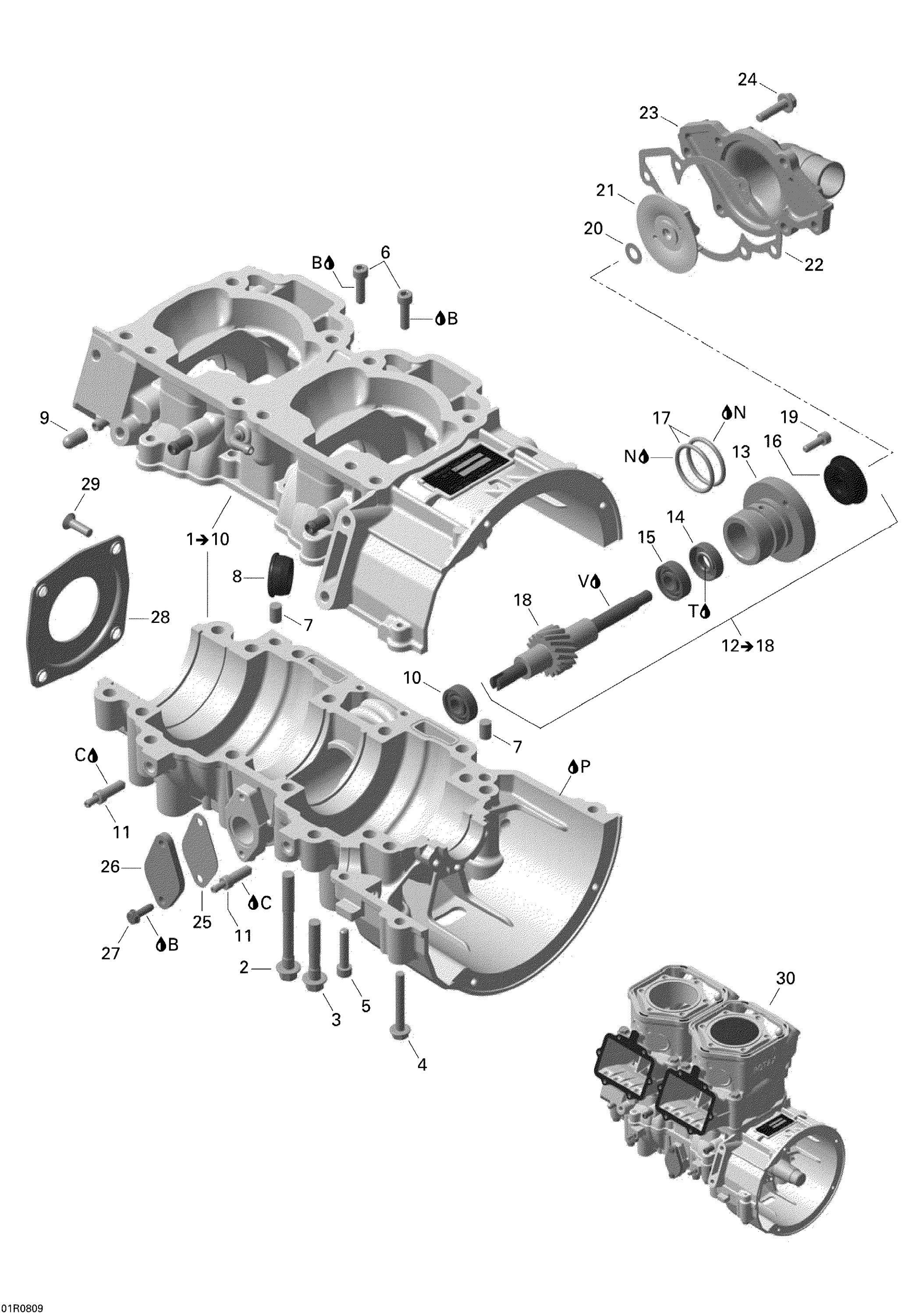 Crankcase And Water Pump