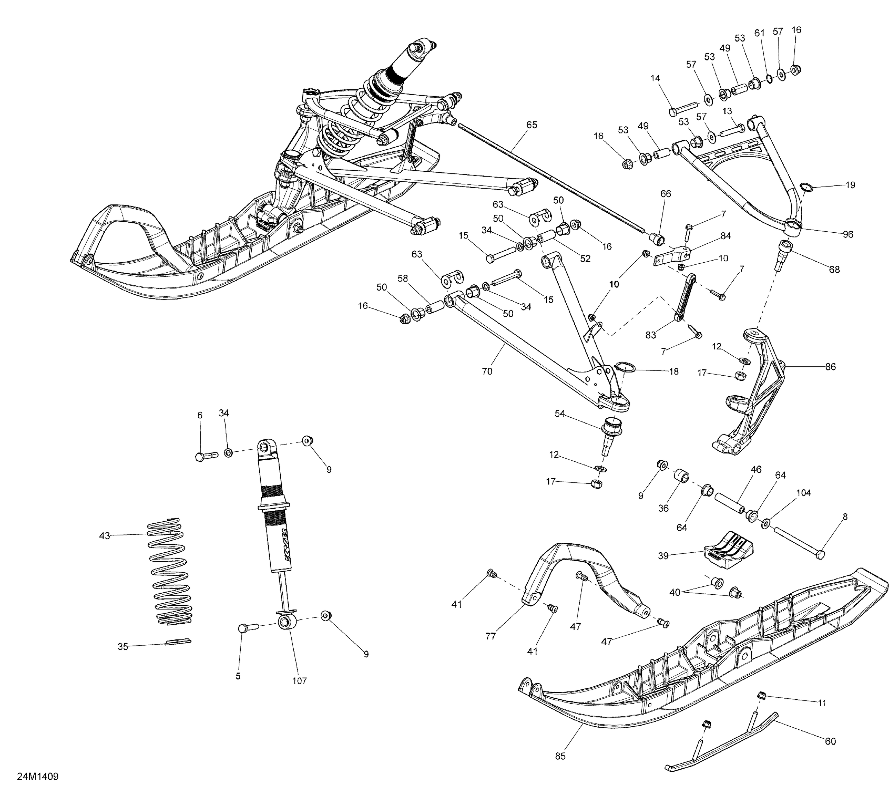 Схема узла: Front Suspension And Ski