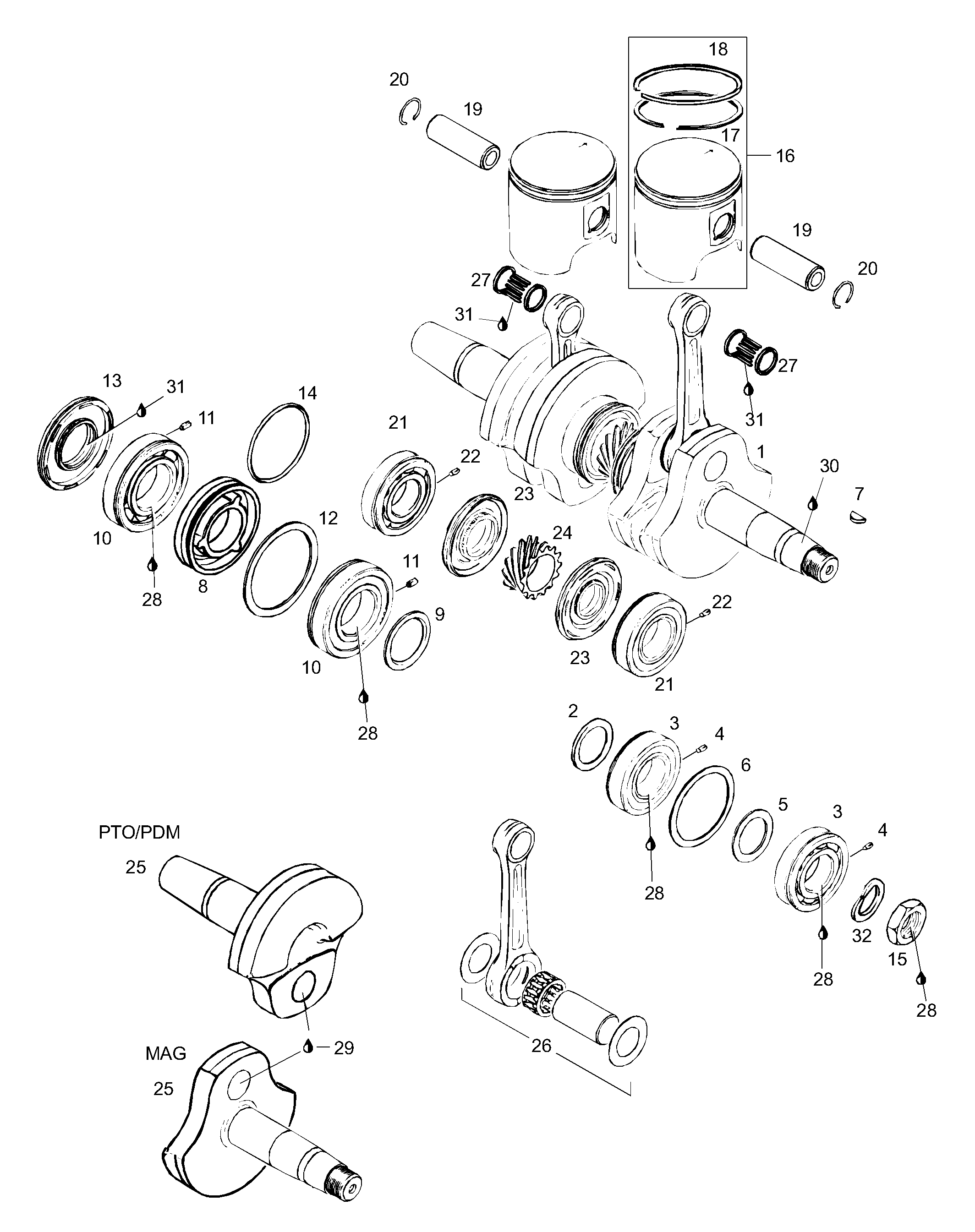Схема узла: Crankshaft Assy