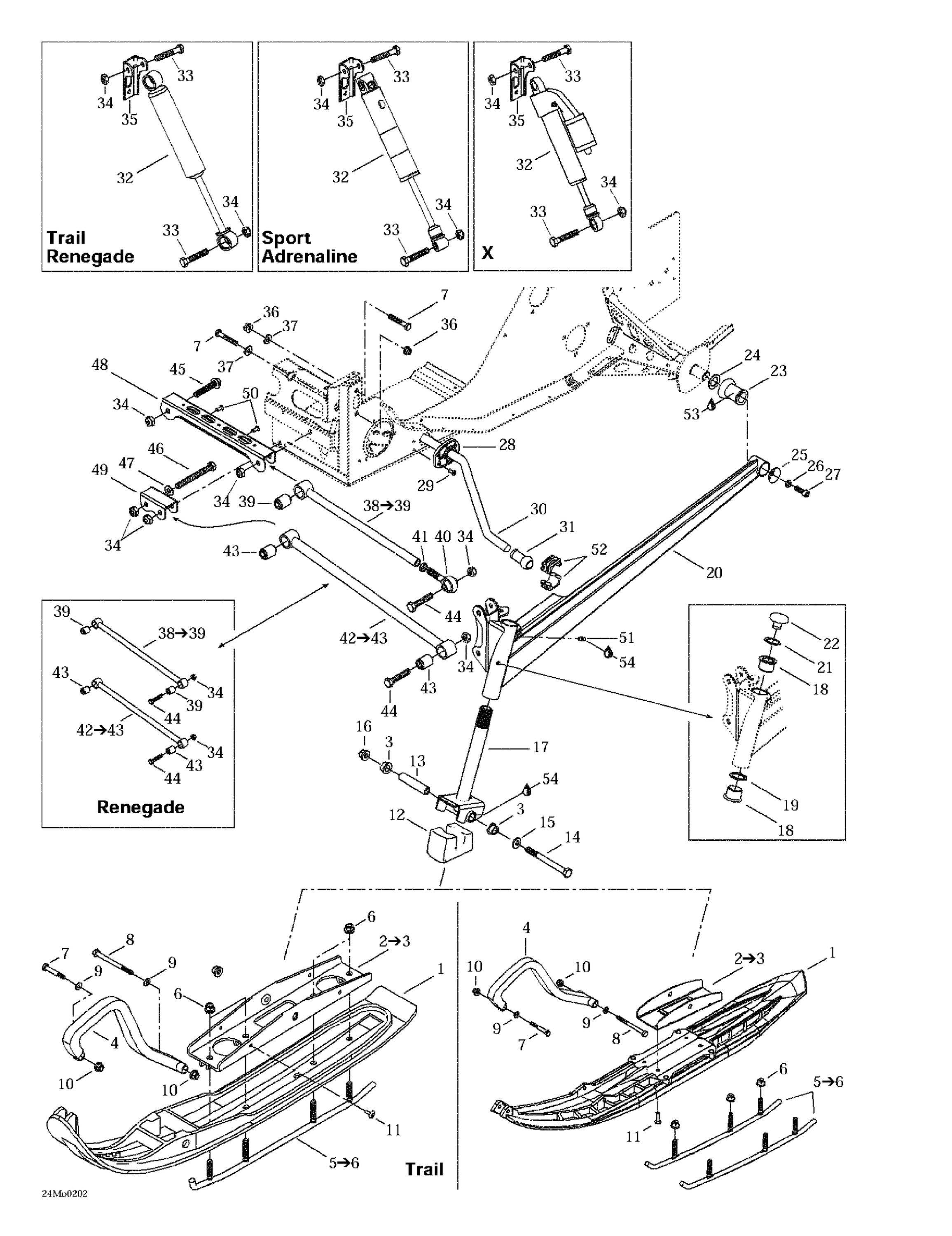 Схема узла: Front Suspension And Ski