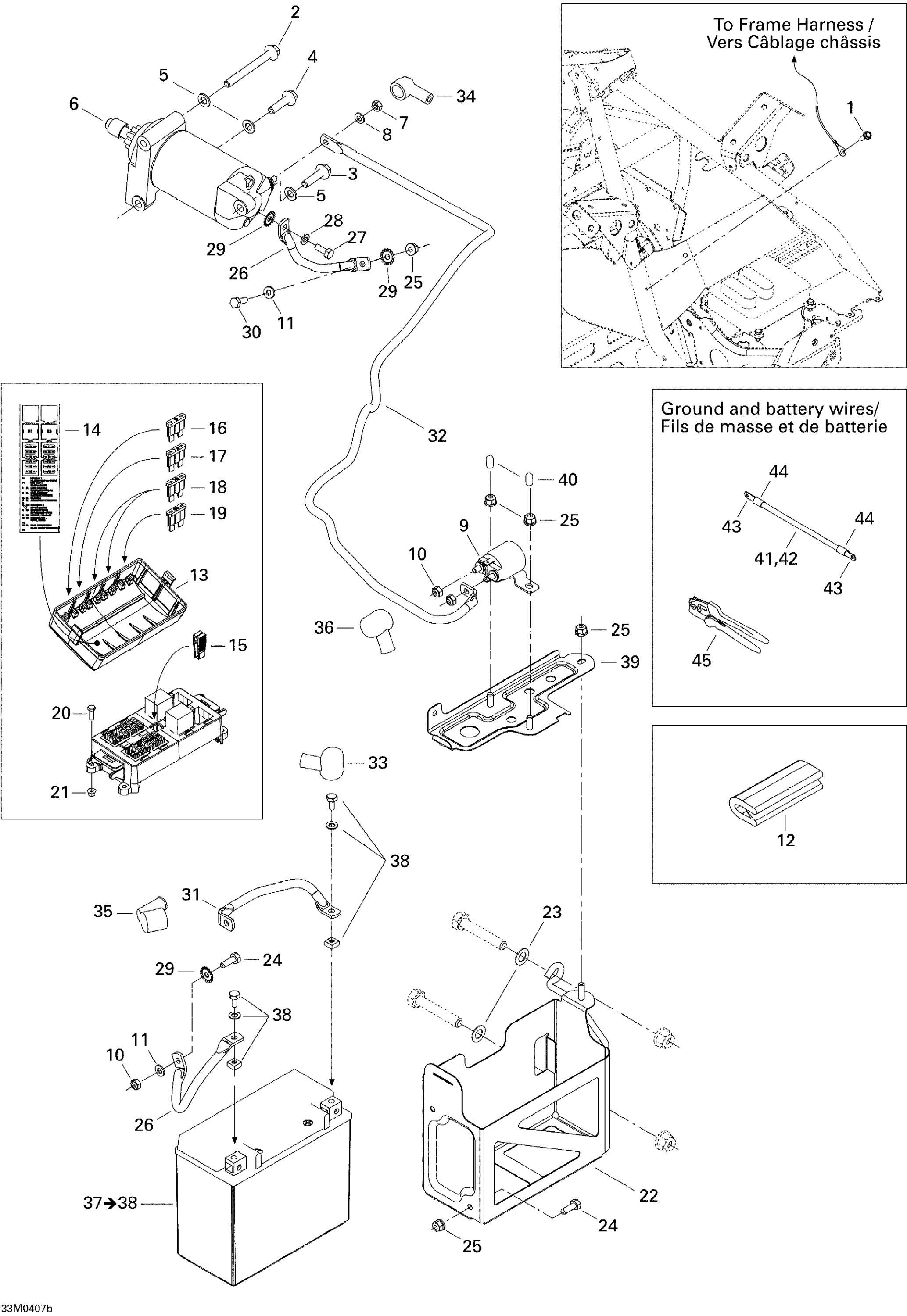 Battery, Starter, Fuse Box