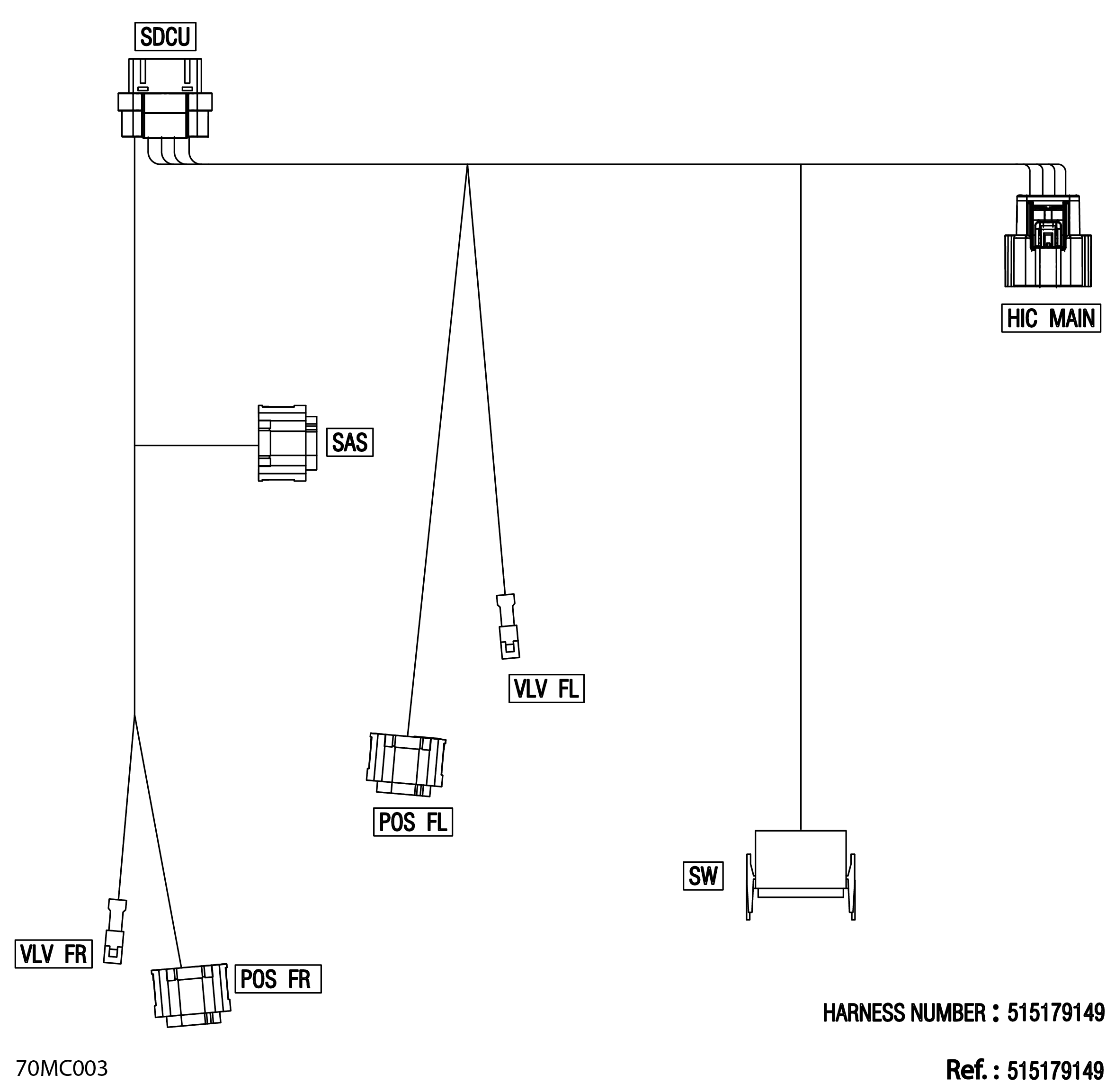 Схема узла: Electric - Suspension Wiring Harness - 515179149