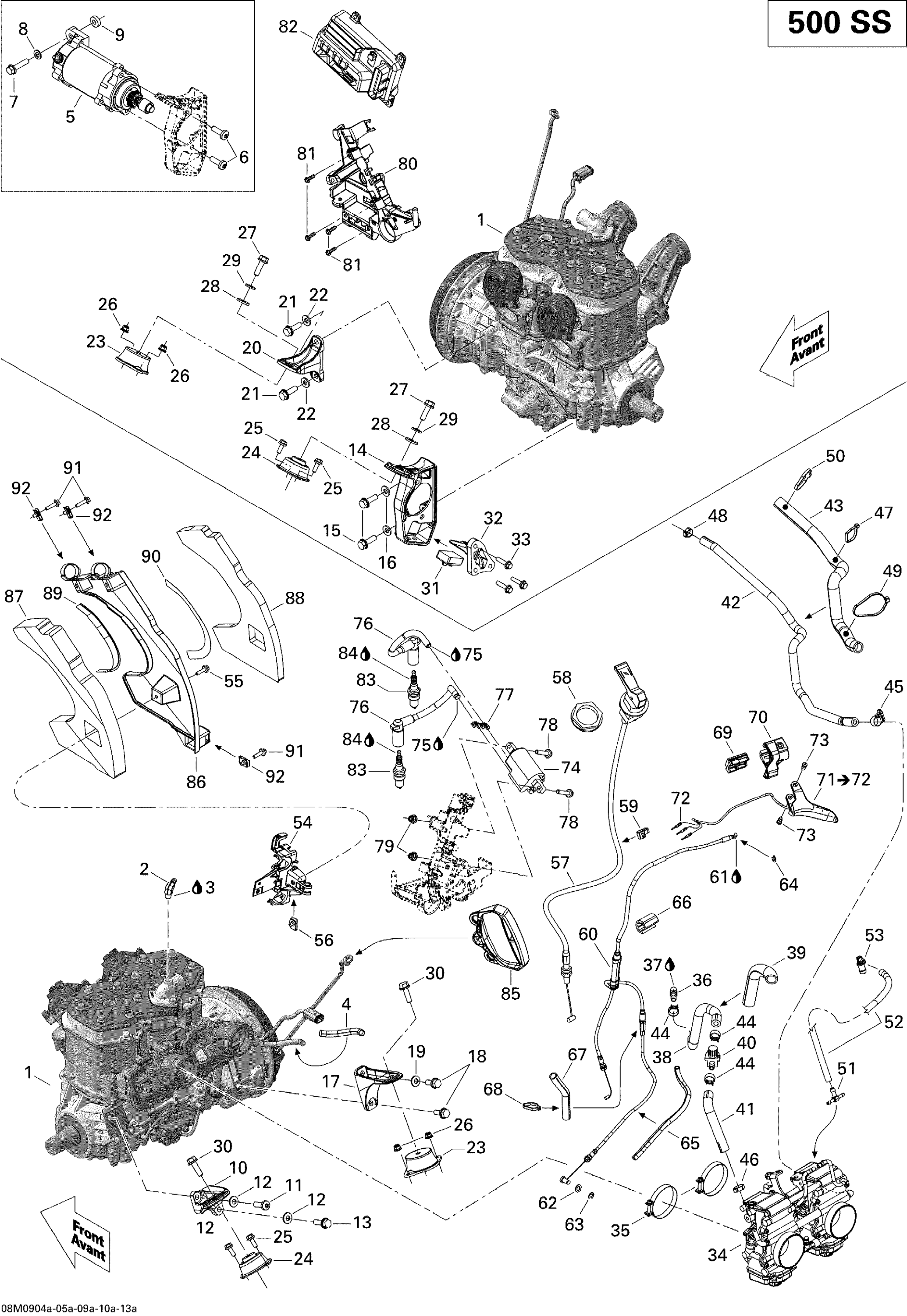 Схема узла: Engine And Engine Support 500SS