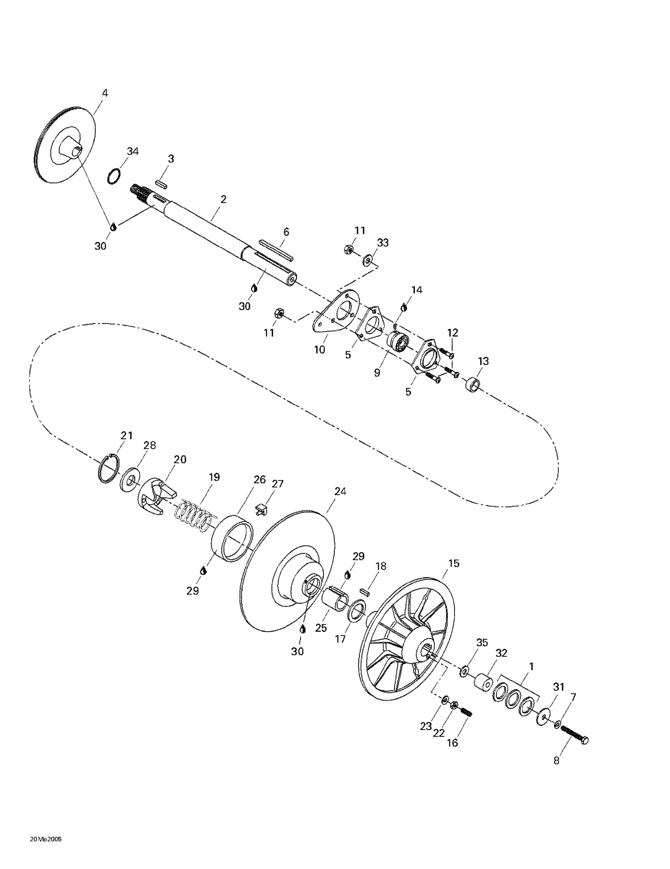 Схема узла: Driven Pulley