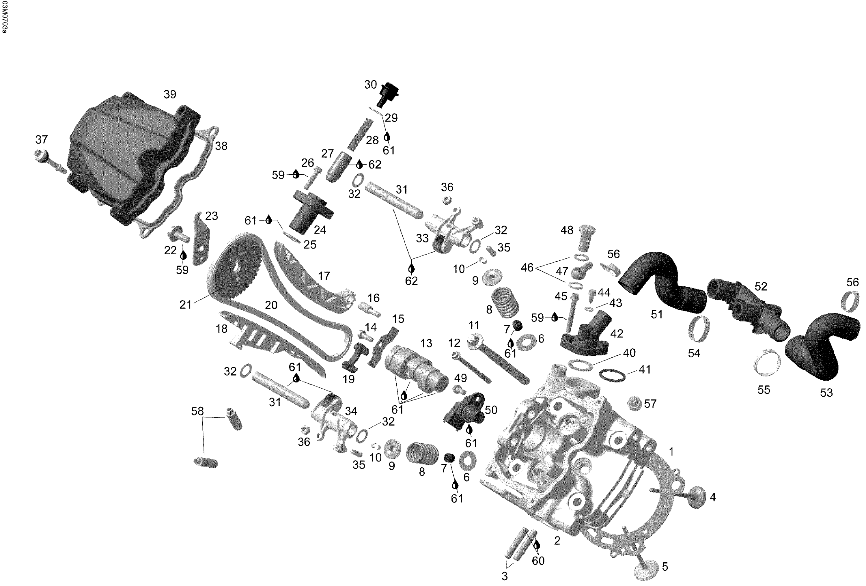 Схема узла: Cylinder and Cylinder Head, Front Side