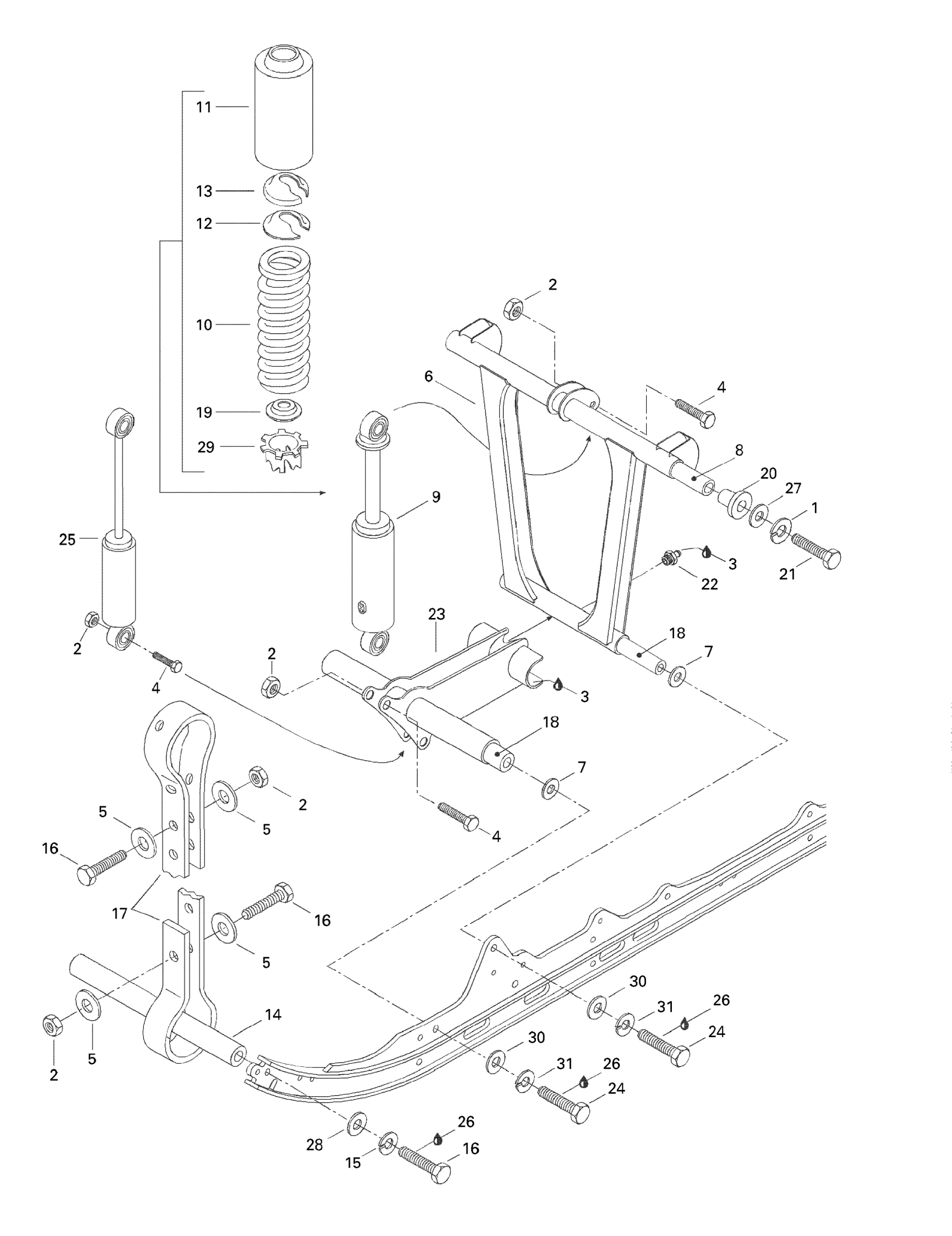 Схема узла: Front Arm, Rear Suspension