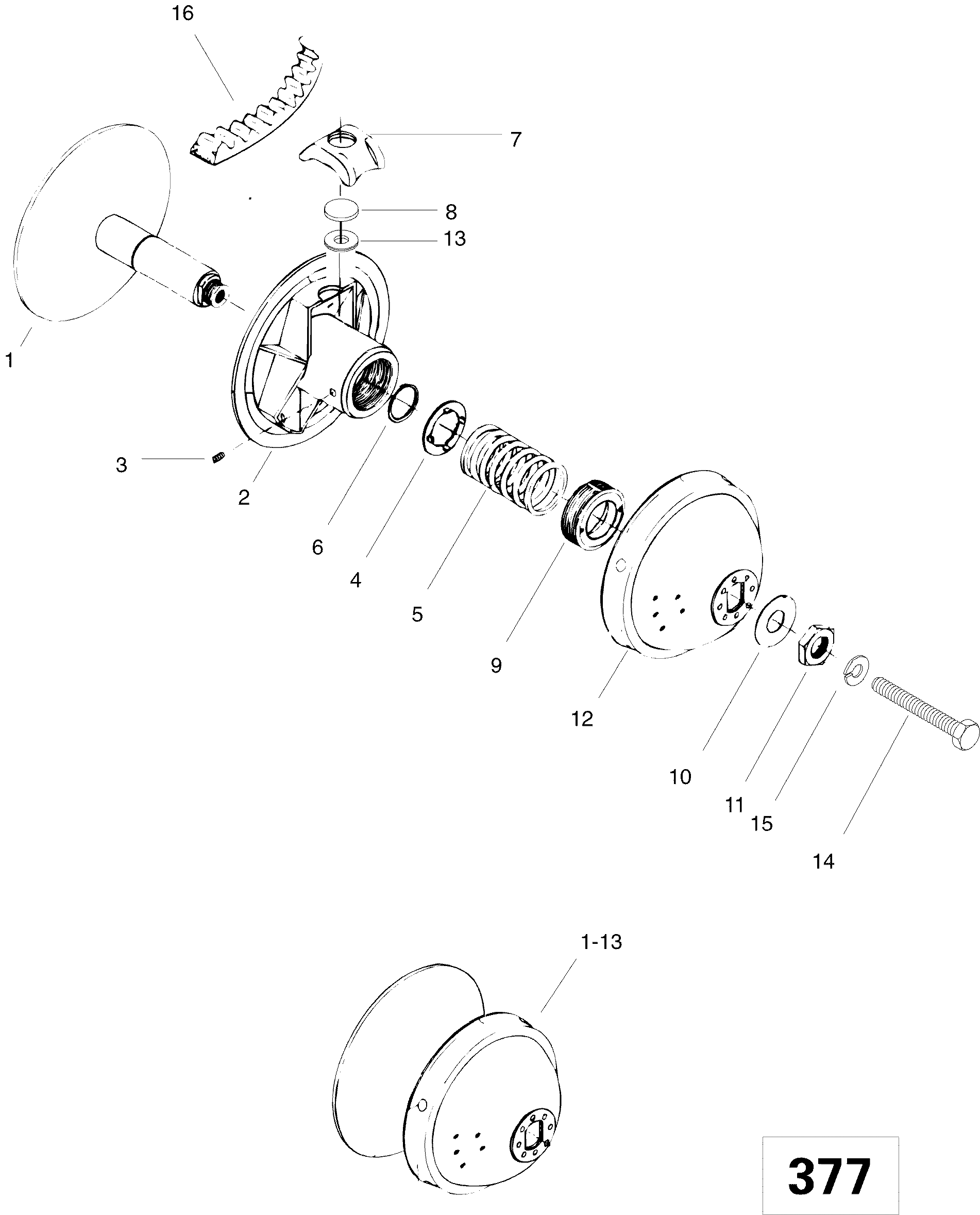 Схема узла: Drive Pulley 377