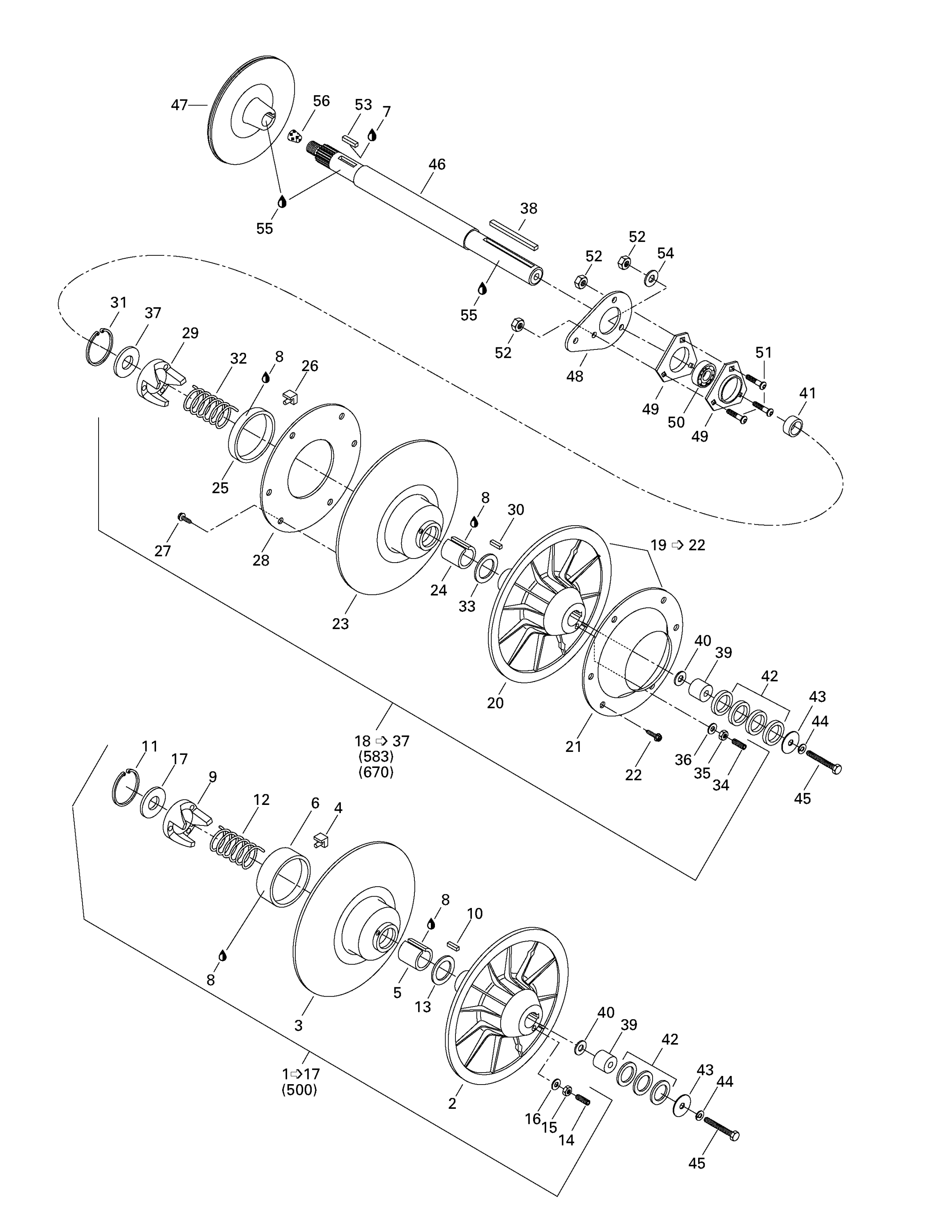 Схема узла: Driven Pulley