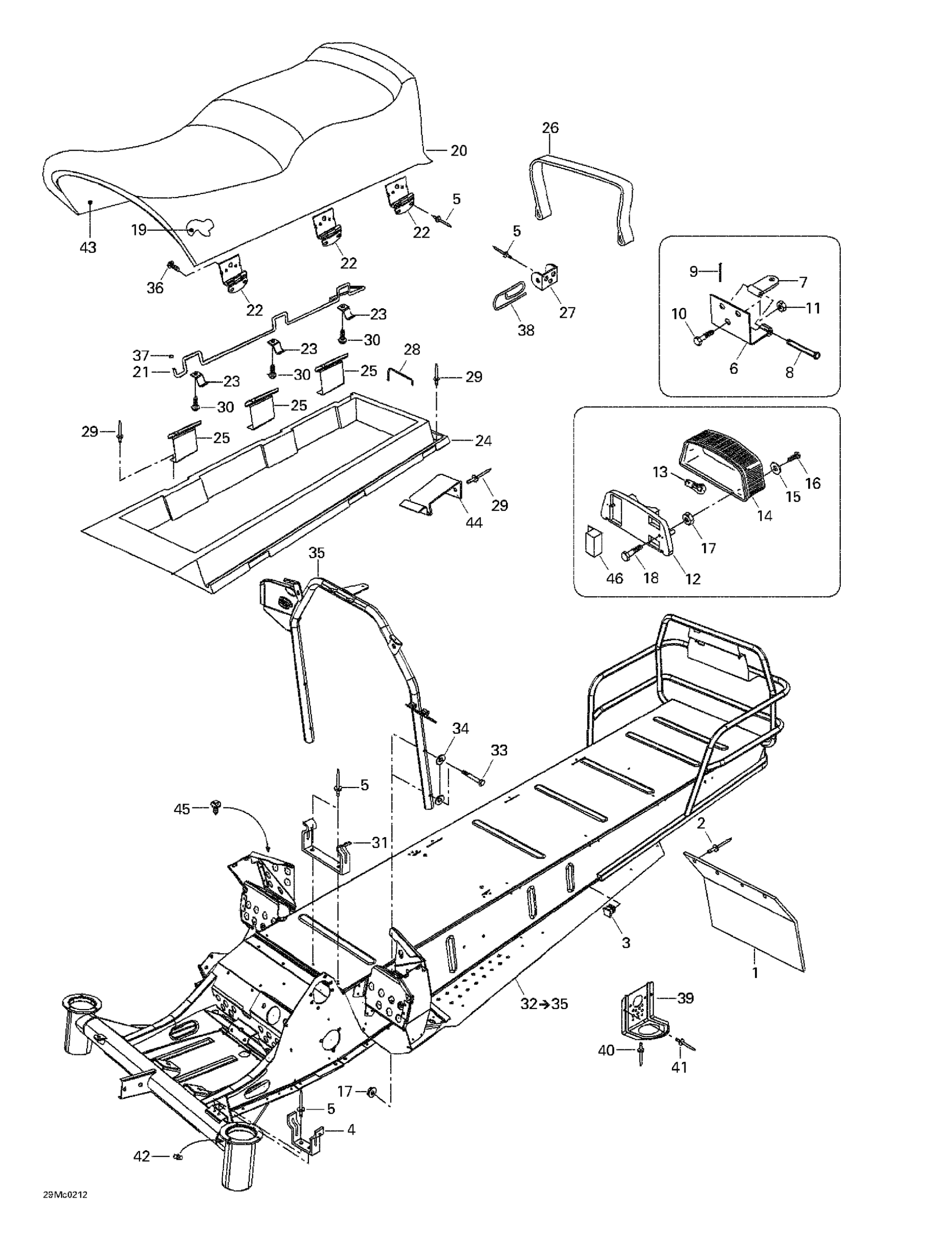 Схема узла: Frame, Seat And Accessories