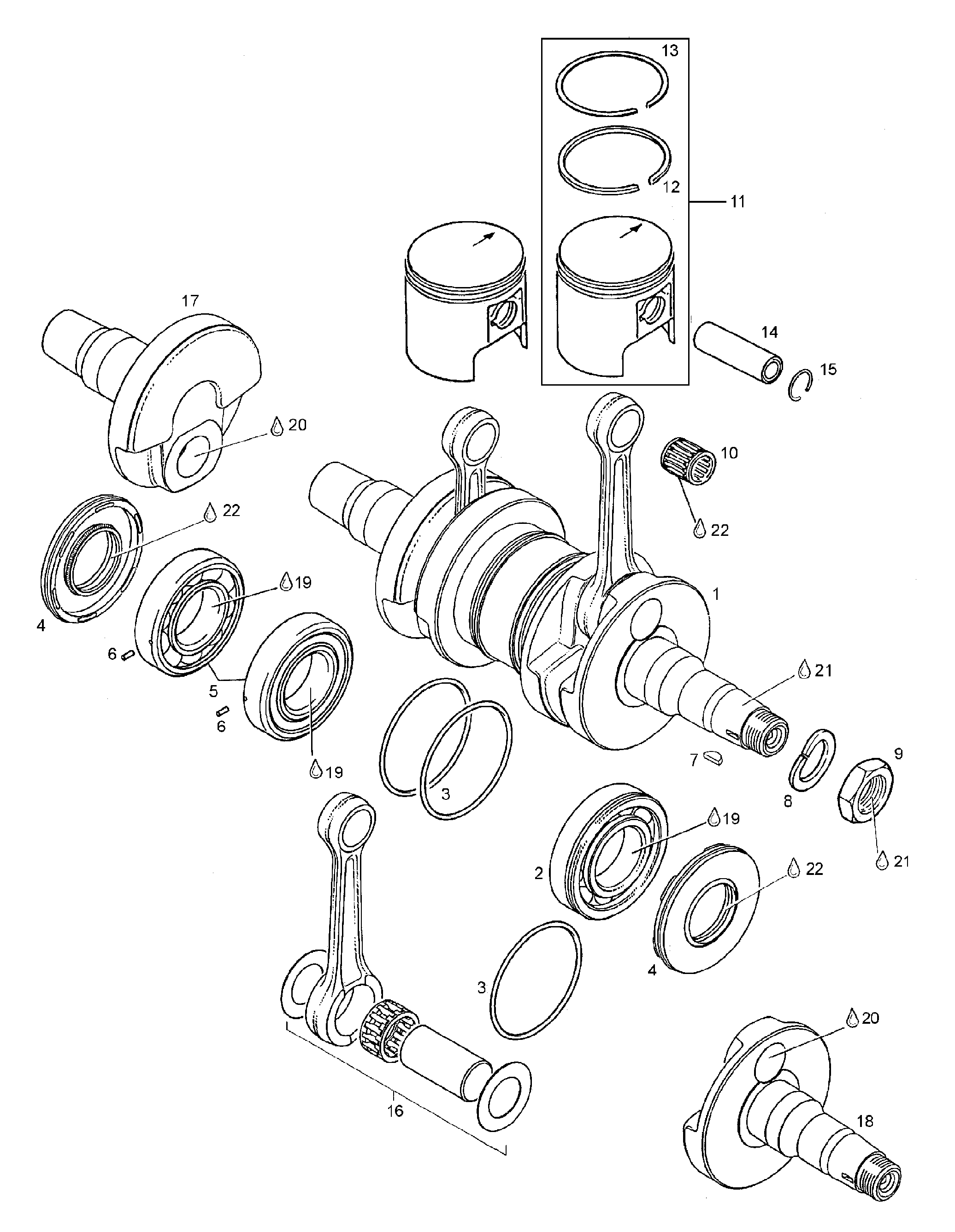 Схема узла: Crankshaft Assy