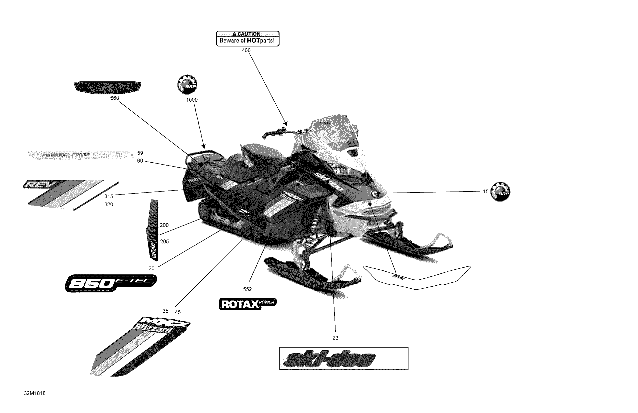 Decals MXZ - 850E-TEC - Package Blizzard