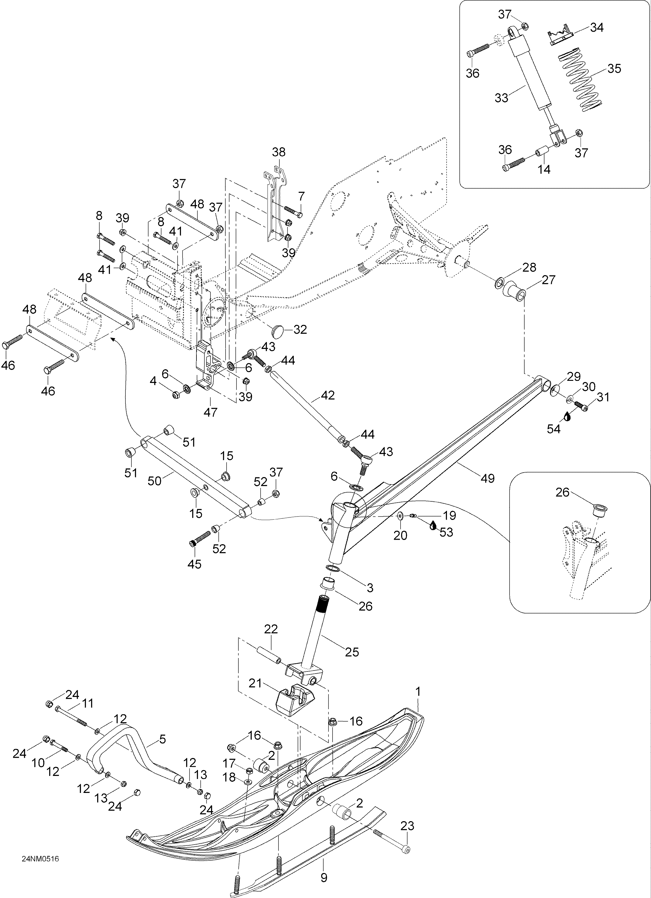 Схема узла: Front Suspension And Ski, 400, 400E