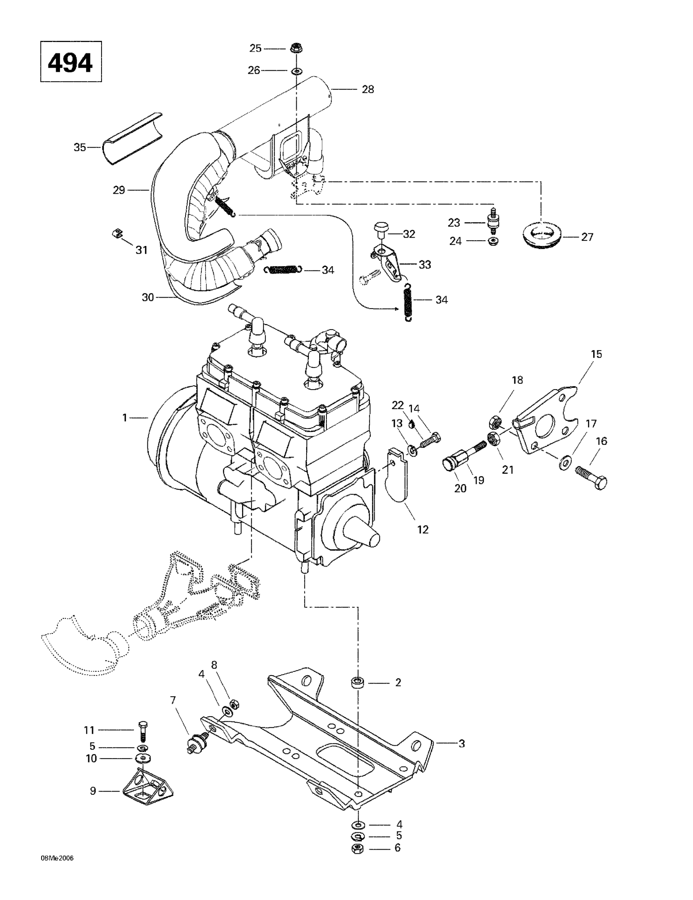 Engine Support And Muffler